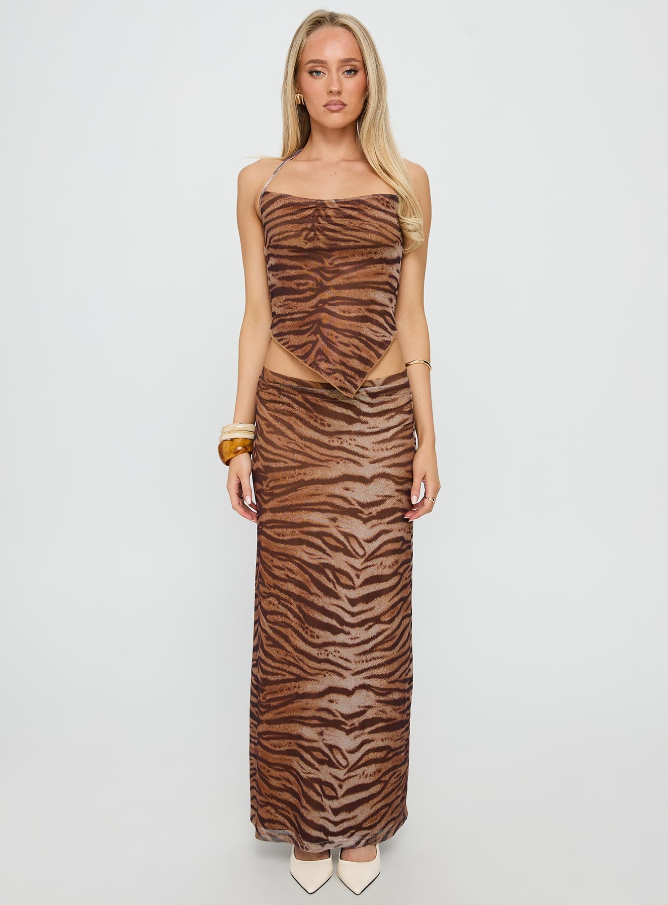 Better Now Cowl Neck Set Brown Tiger - Image 7