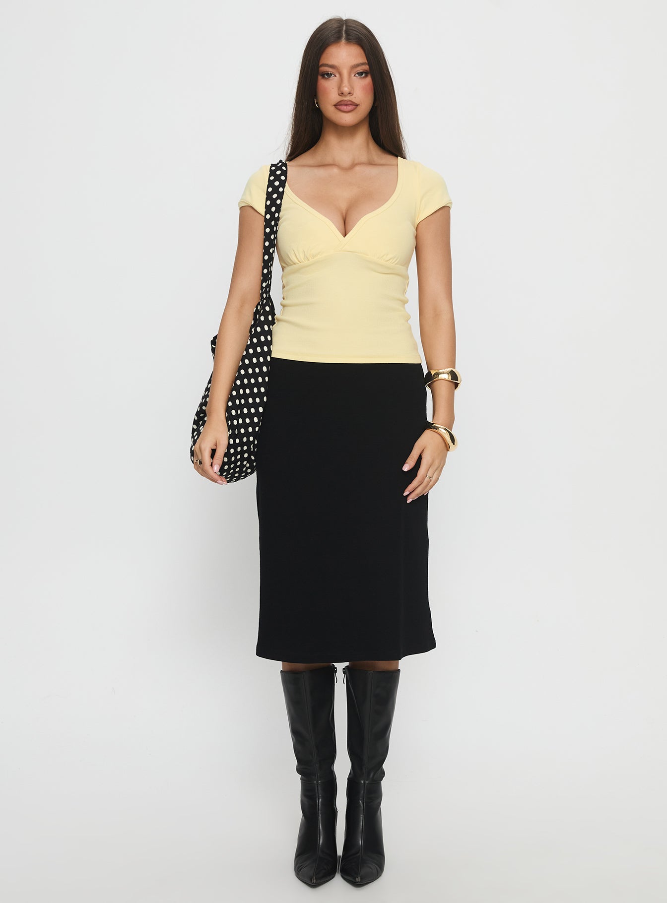 Baseline Cross Over Cap Sleeve Top Yellow - Image 7