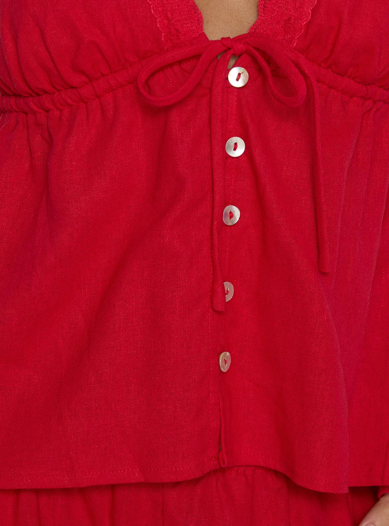 Cloud Crush Linen Halter Top Red - Image 7