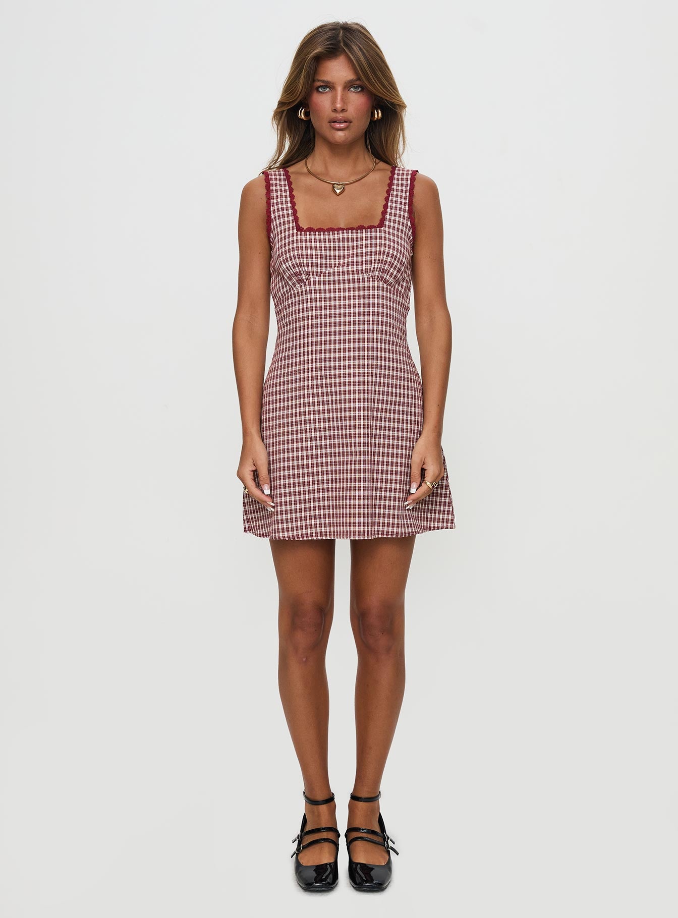 Alternative view of Dasha Mini Dress Red Check Petite