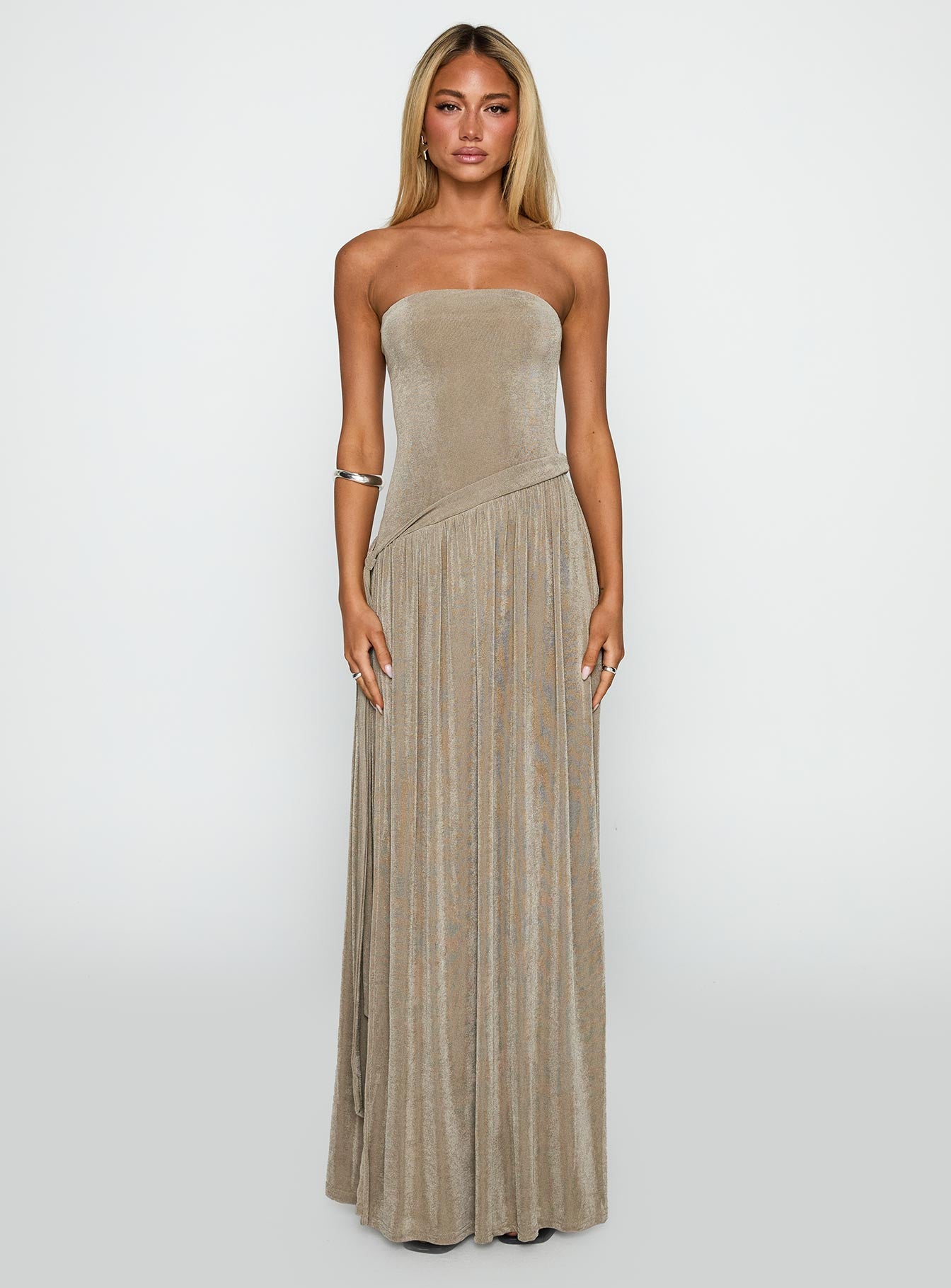 Inka Strapless Maxi Dress Taupe - Image 7