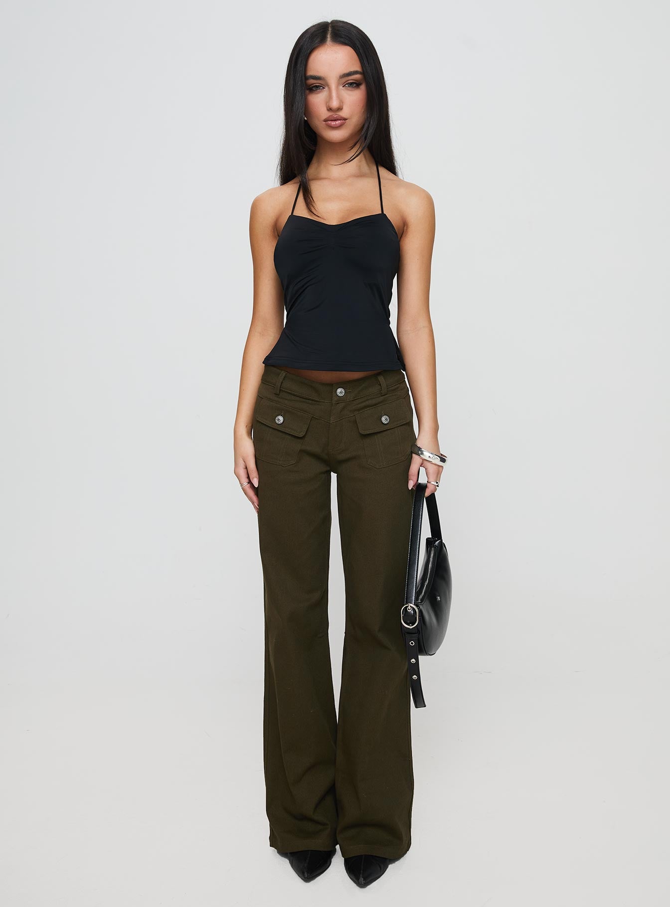 Benicale Low Rise Cargo Pants Olive - Image 7
