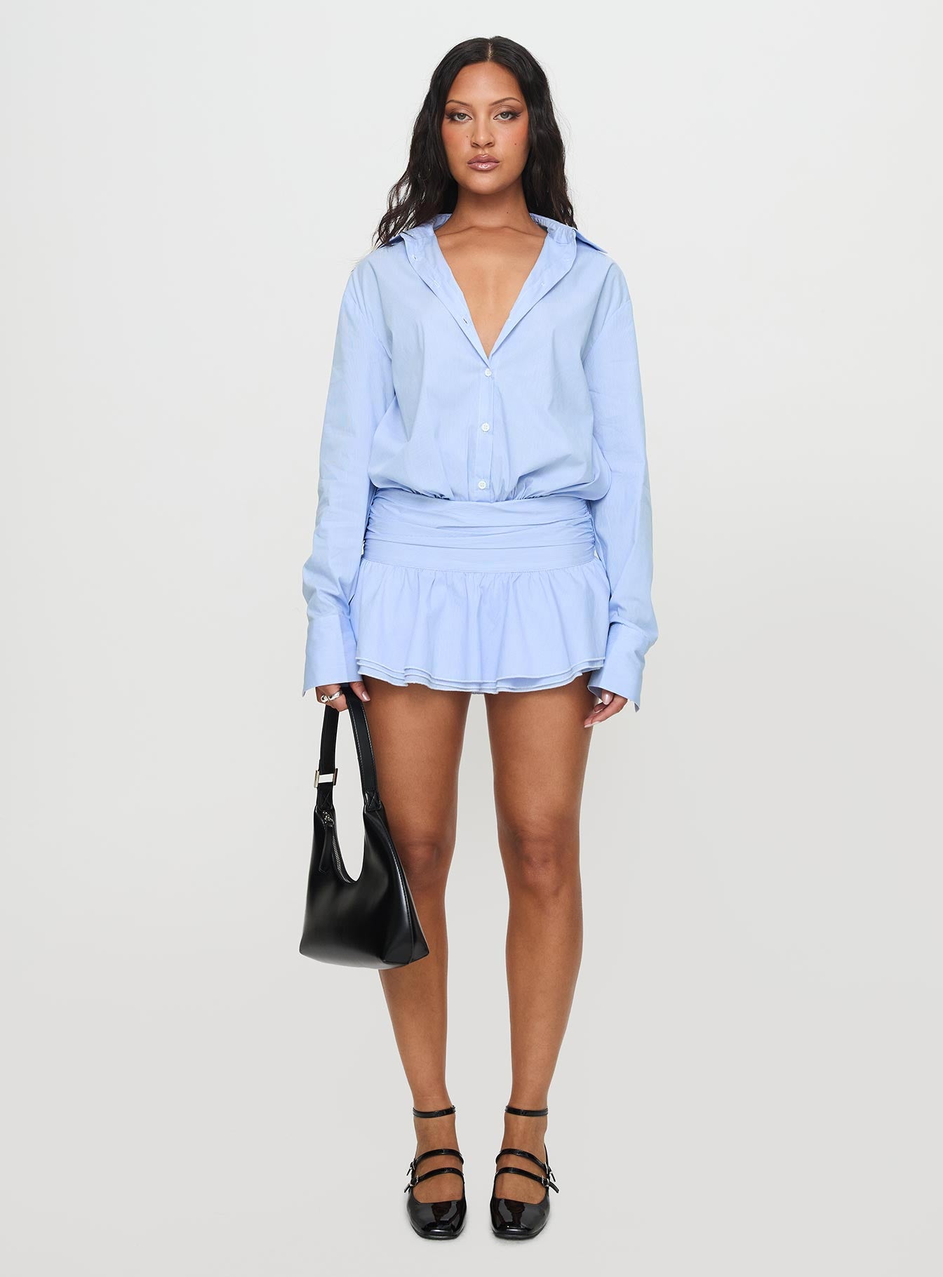 Girls Girls Girls Long Sleeve Mini Dress Blue - Image 7