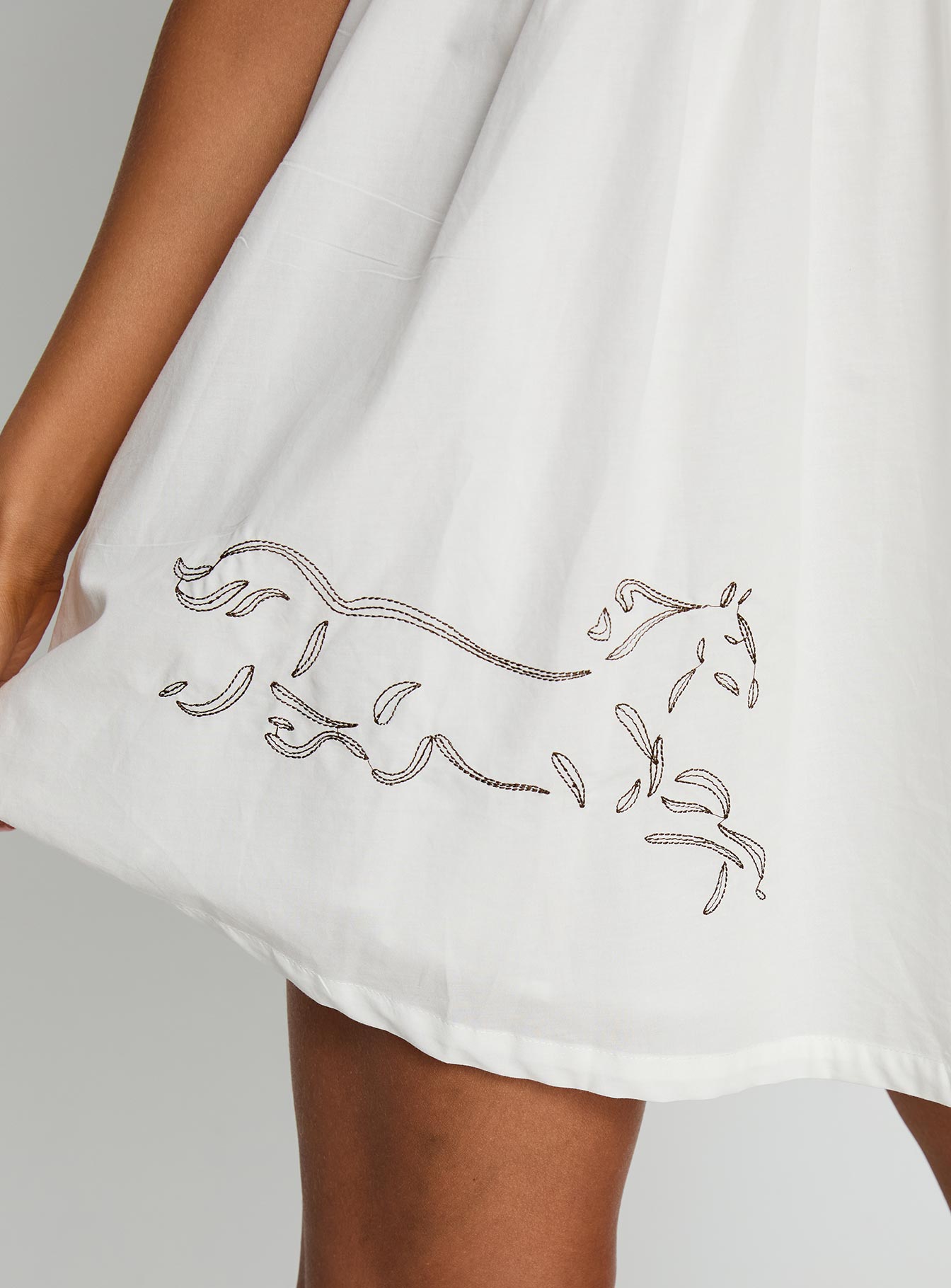 Cloudy Babydoll Contrast Trim Mini Dress White - Image 7