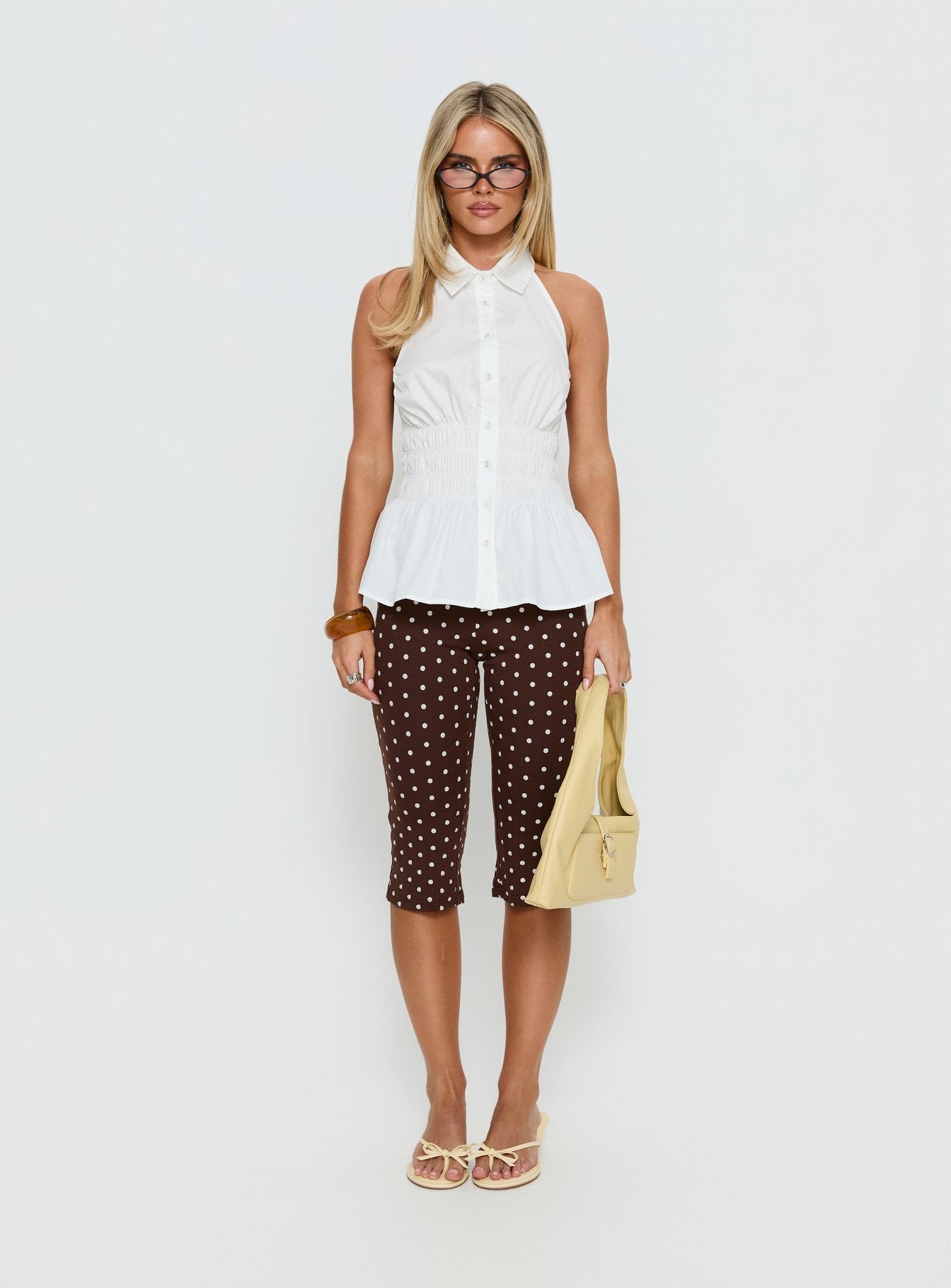 As You Are Shirred Halter Top White - Image 7