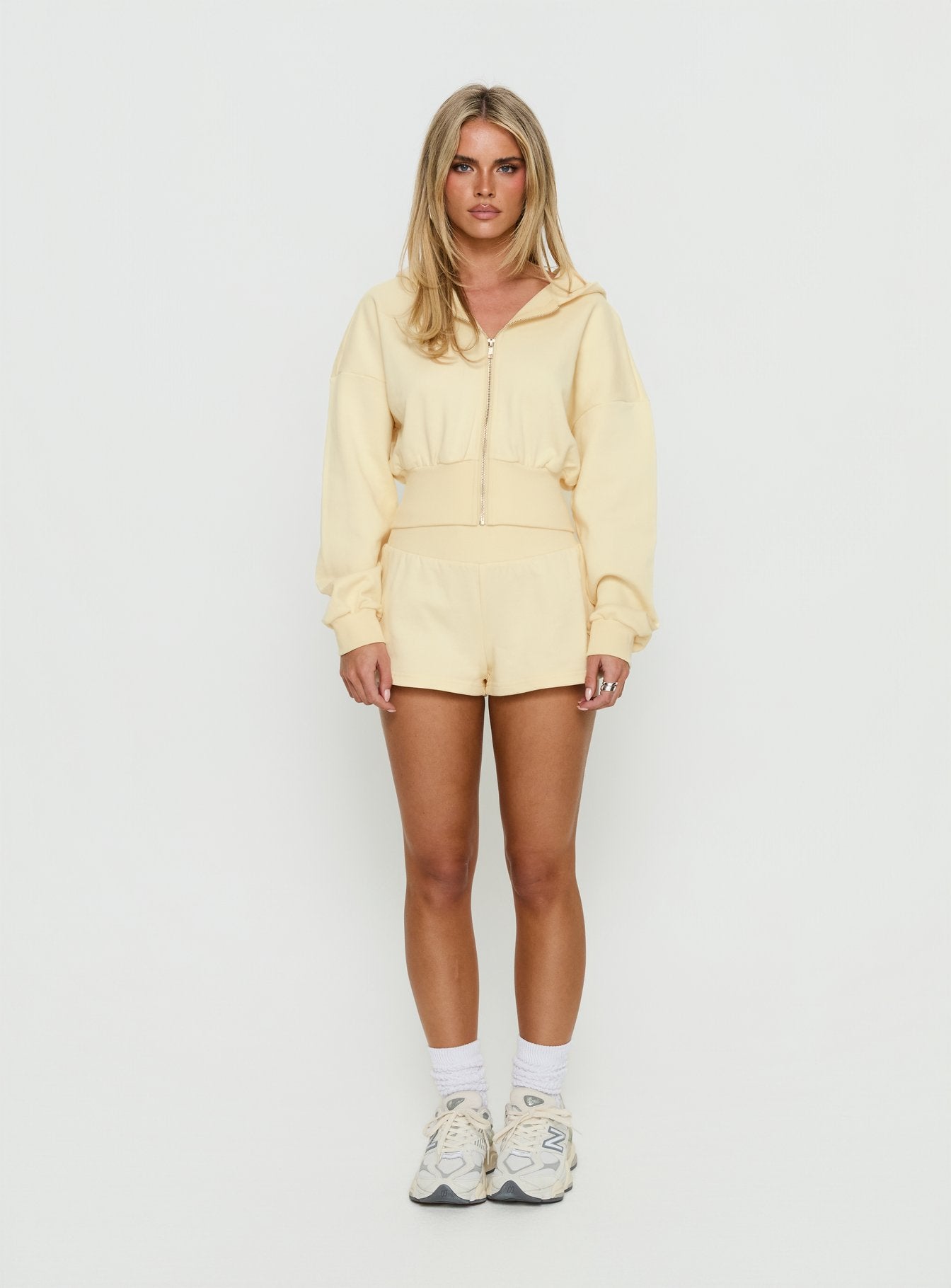 Daytime Cropped Blouson Hoodie Buttercream - Image 7