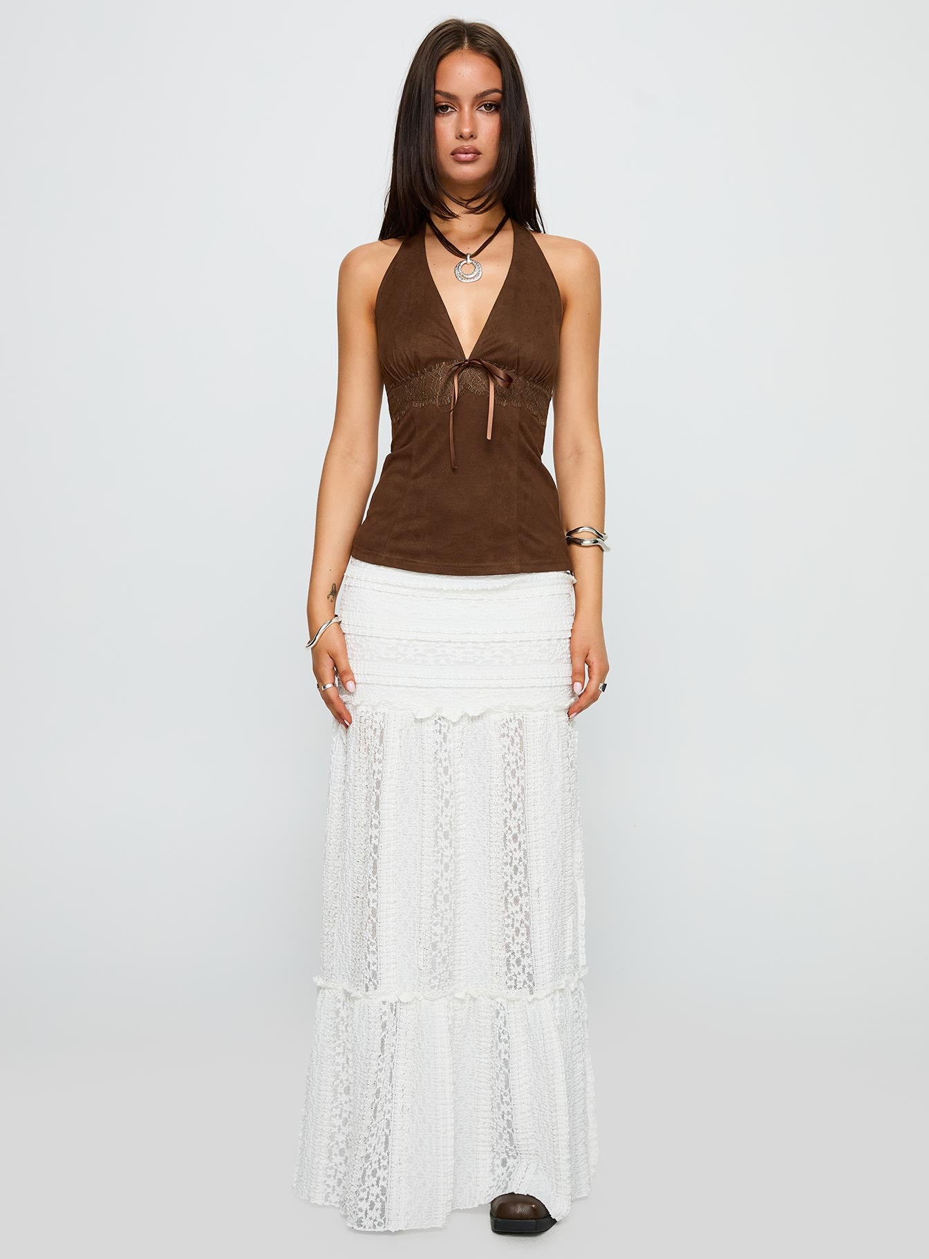 Emanuella Lace Maxi Skirt White - Image 7