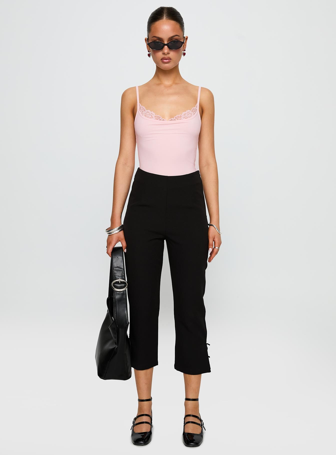 Aetherial Lace Detail Bodysuit Pink - Image 6