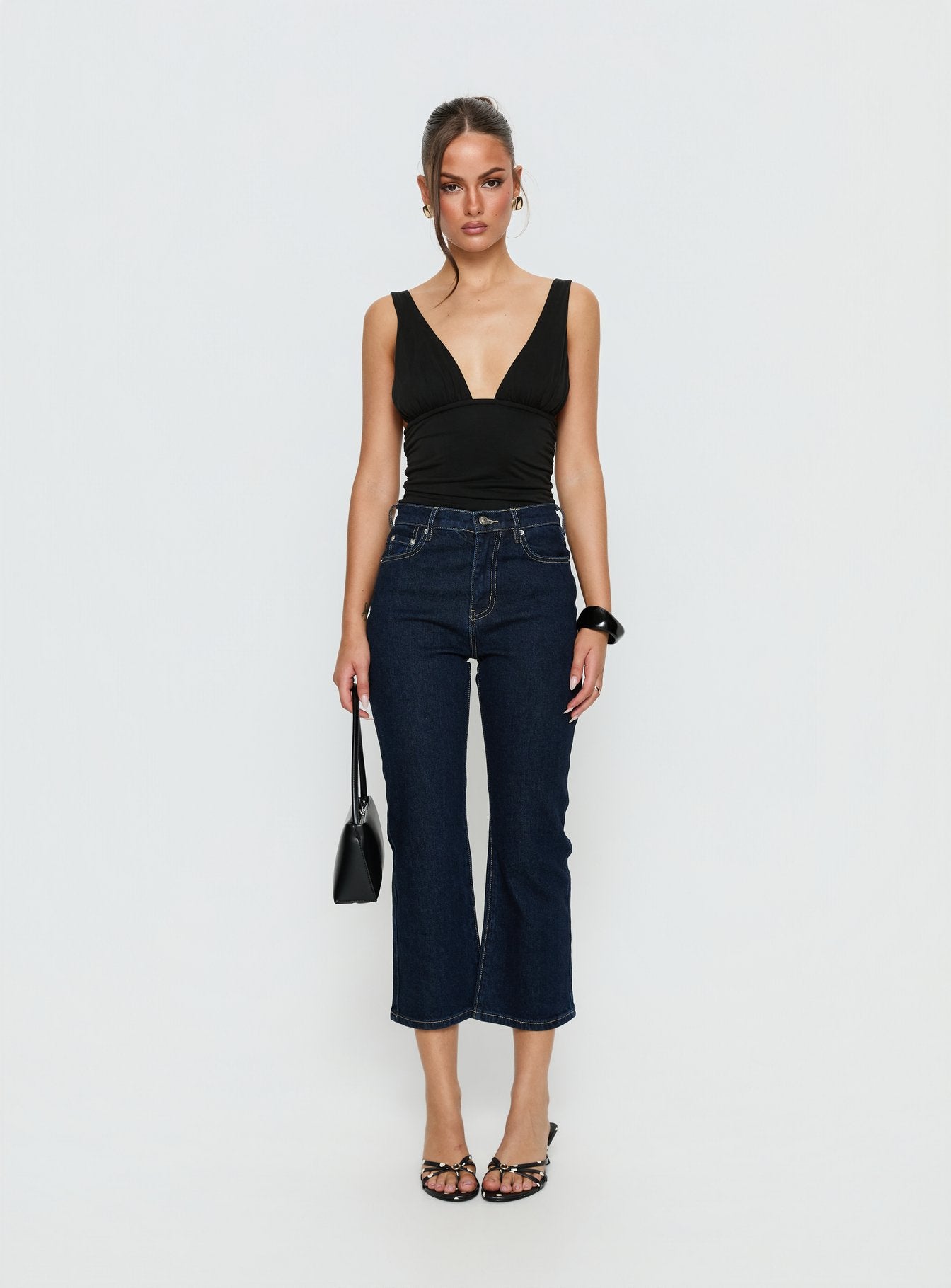 Cindee High Rise Cropped Jeans Raw Indigo - Image 7