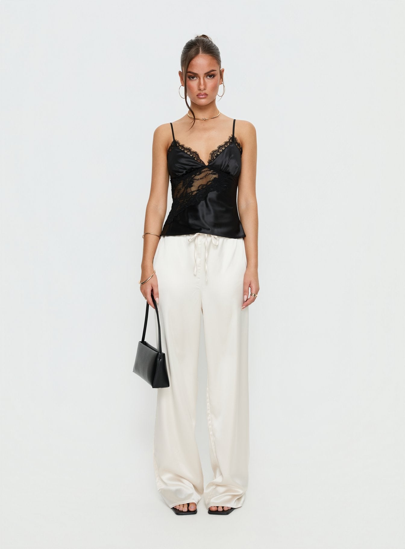 Annamari Lace Satin Cami Top Black - Image 7
