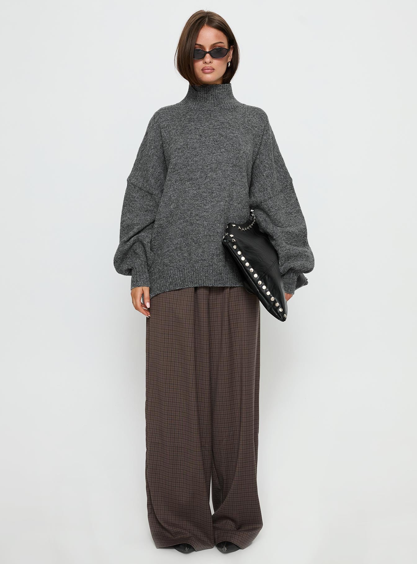 Bungala Oversized Relaxed Pants Brown Check - Image 6