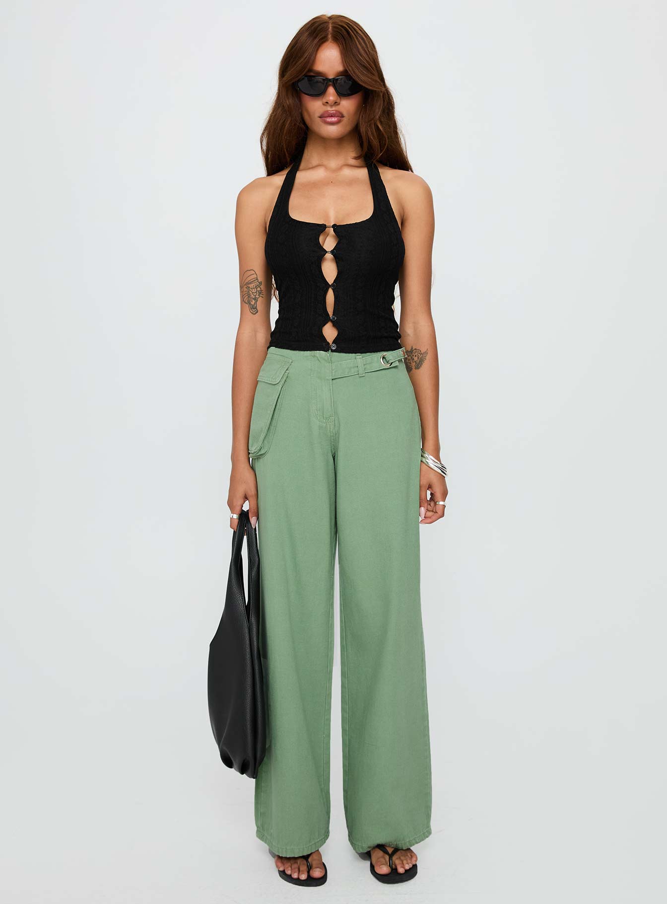 Just Talk Button Up Top Black - Image 6