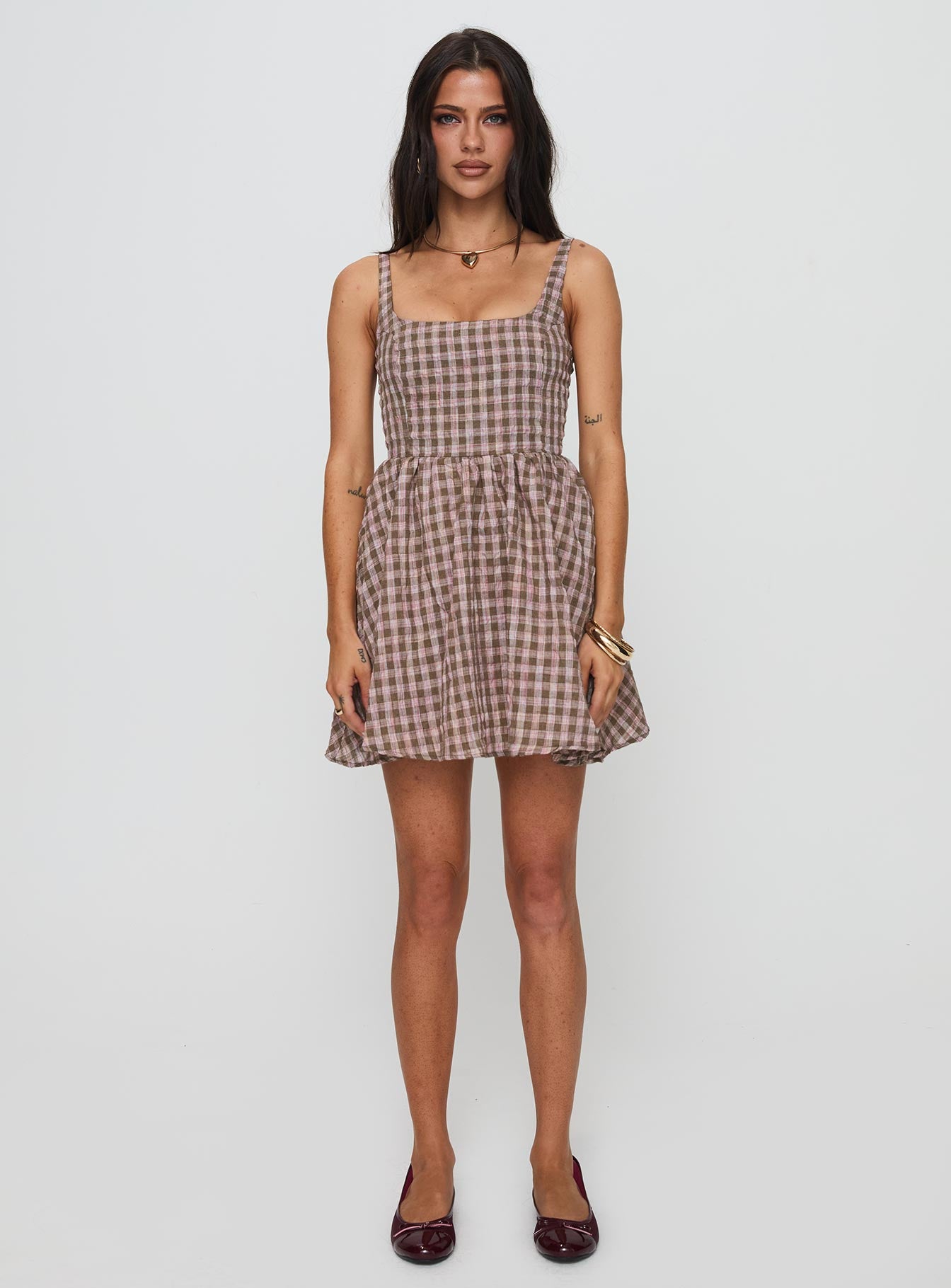 Cartmel Mini Dress Brown / Pink - Image 7
