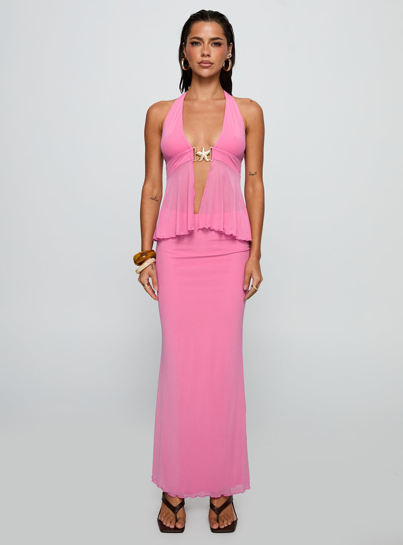 De Angelo Maxi Skirt Pink - Image 7