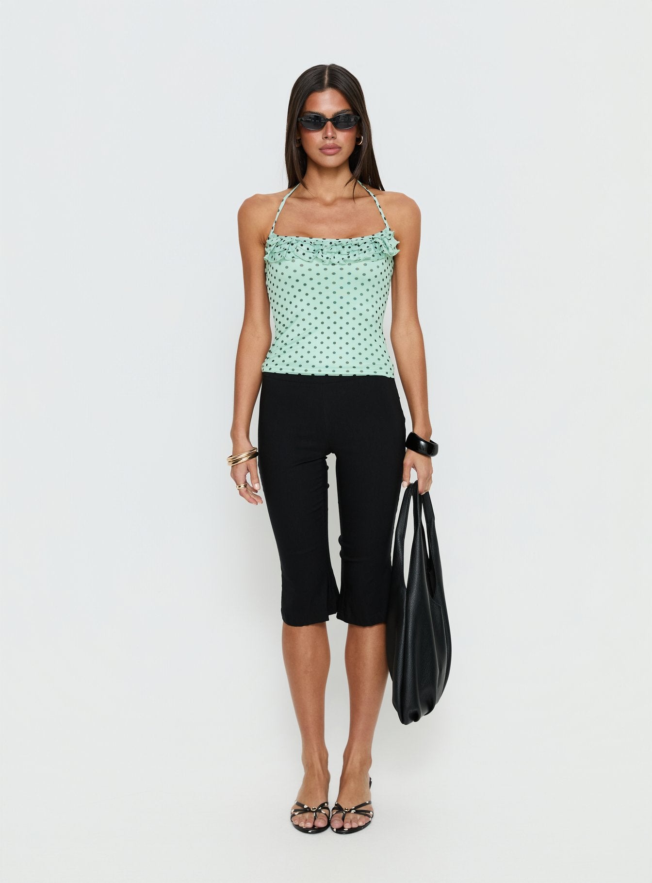 Days Of Summer Ruffle Top Mint Polka - Image 6