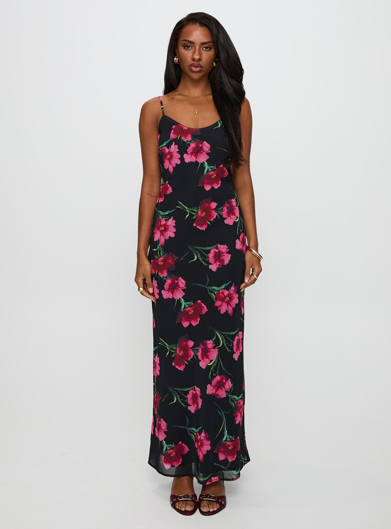Emorie Bias Cut Maxi Dress Multi Floral - Image 6