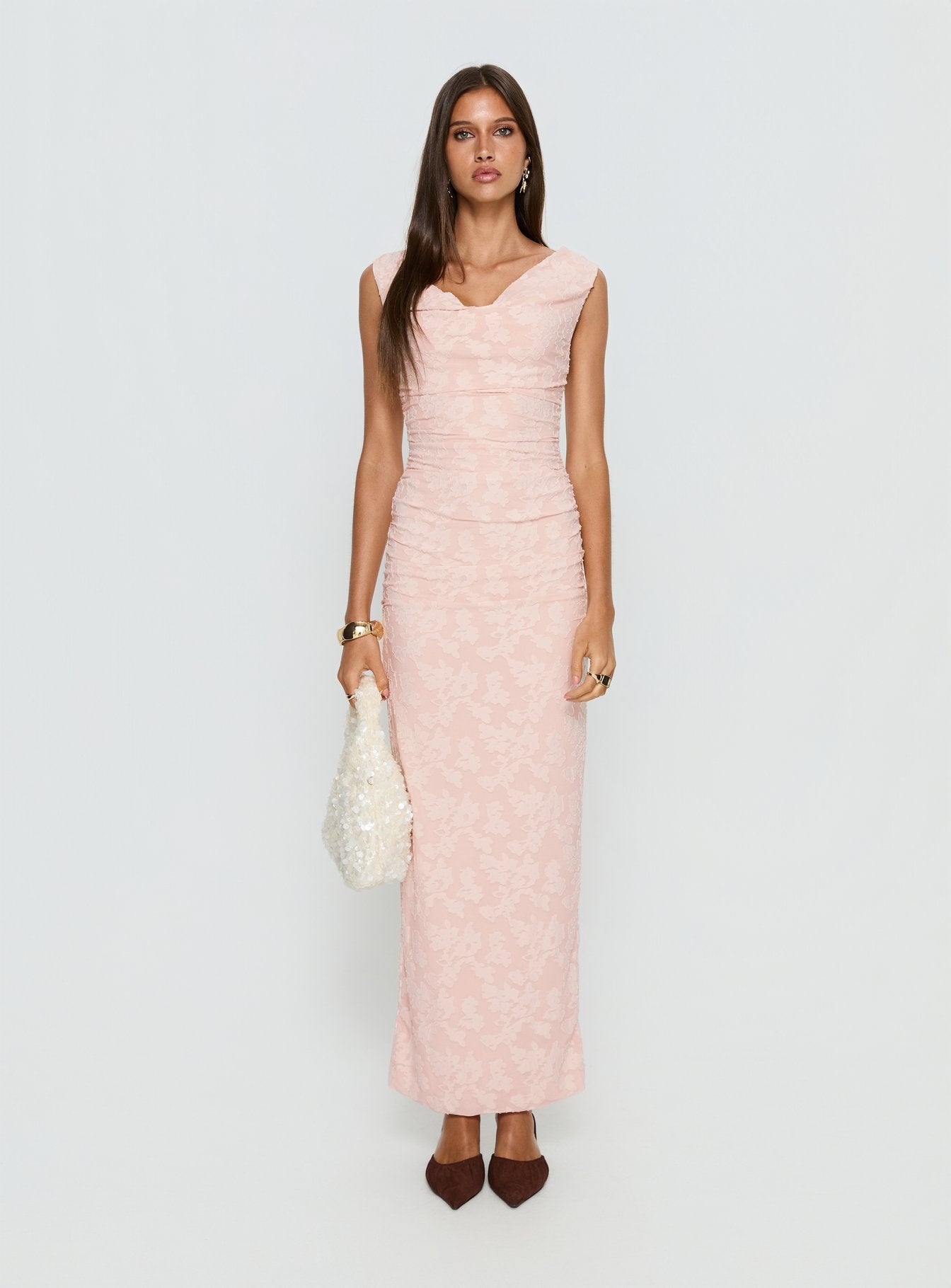 Kristeen Cowl Neck Maxi Dress Blush Pink - Image 7