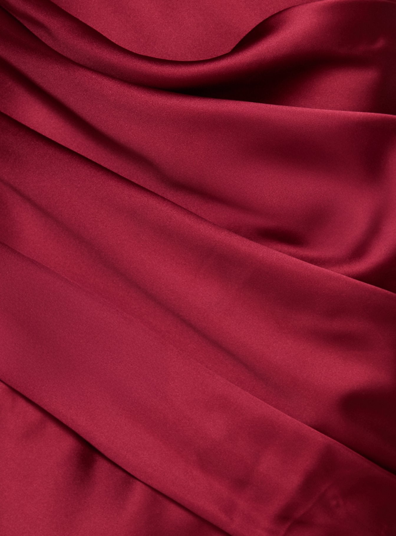 False Alarm Plunge Asymmetrical Pleat Maxi Dress Red - Image 7