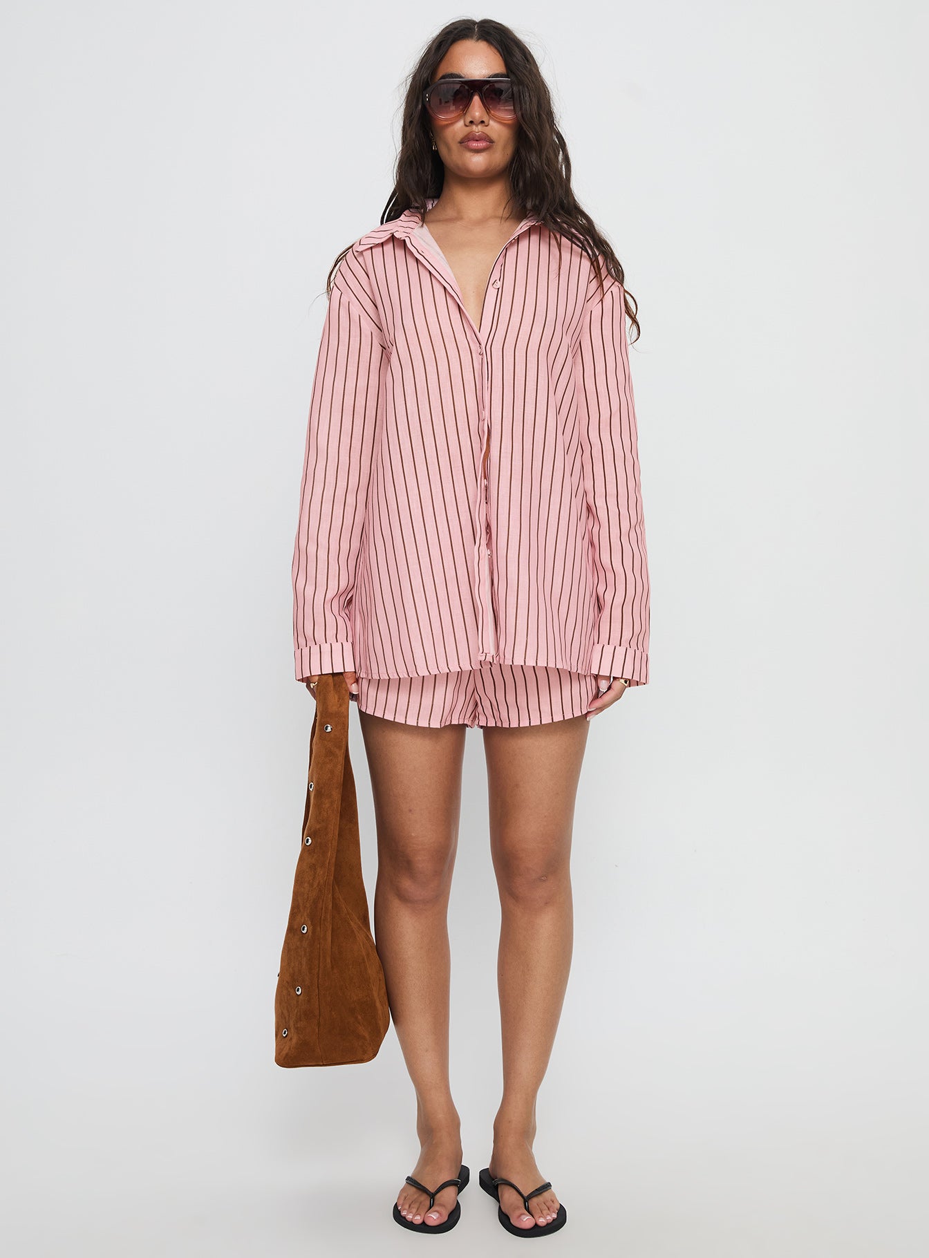 Chloe Set Pink / Brown Stripe - Image 6