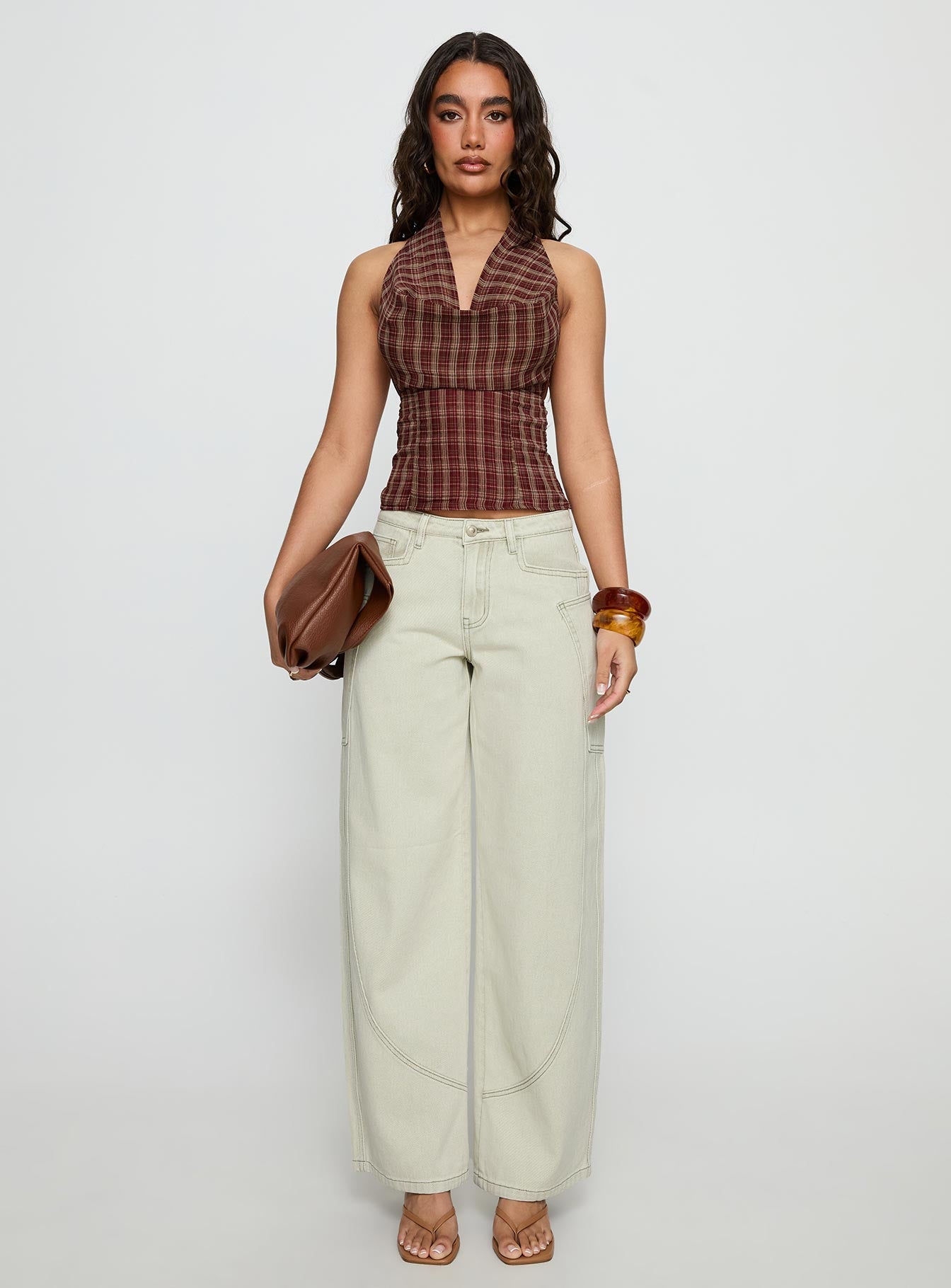 Amargo Mid Rise Baggy Jeans Sage Wash - Image 7