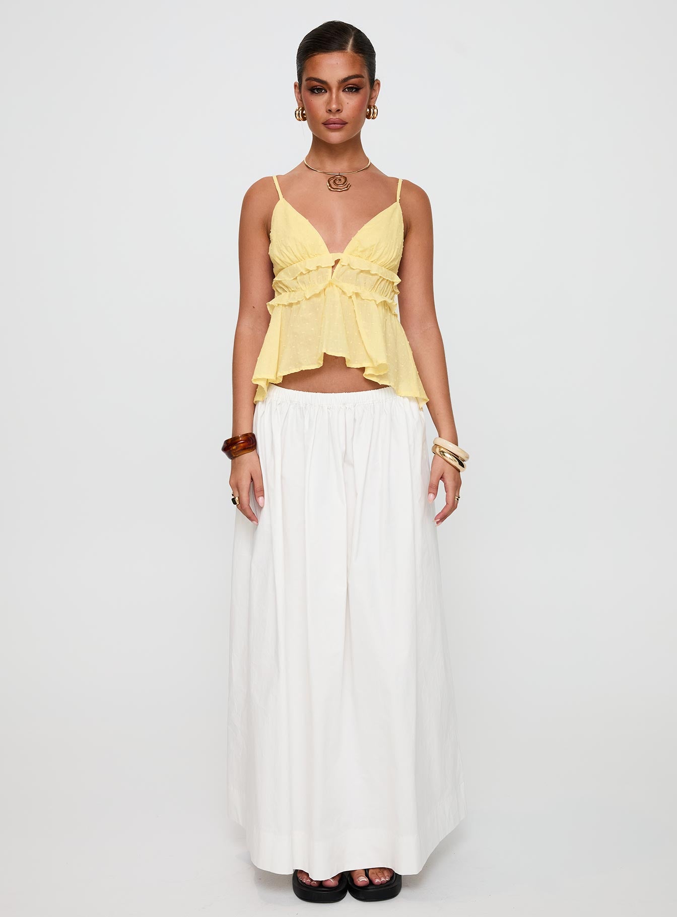 Blondelle Frill Detail Top Yellow - Image 7