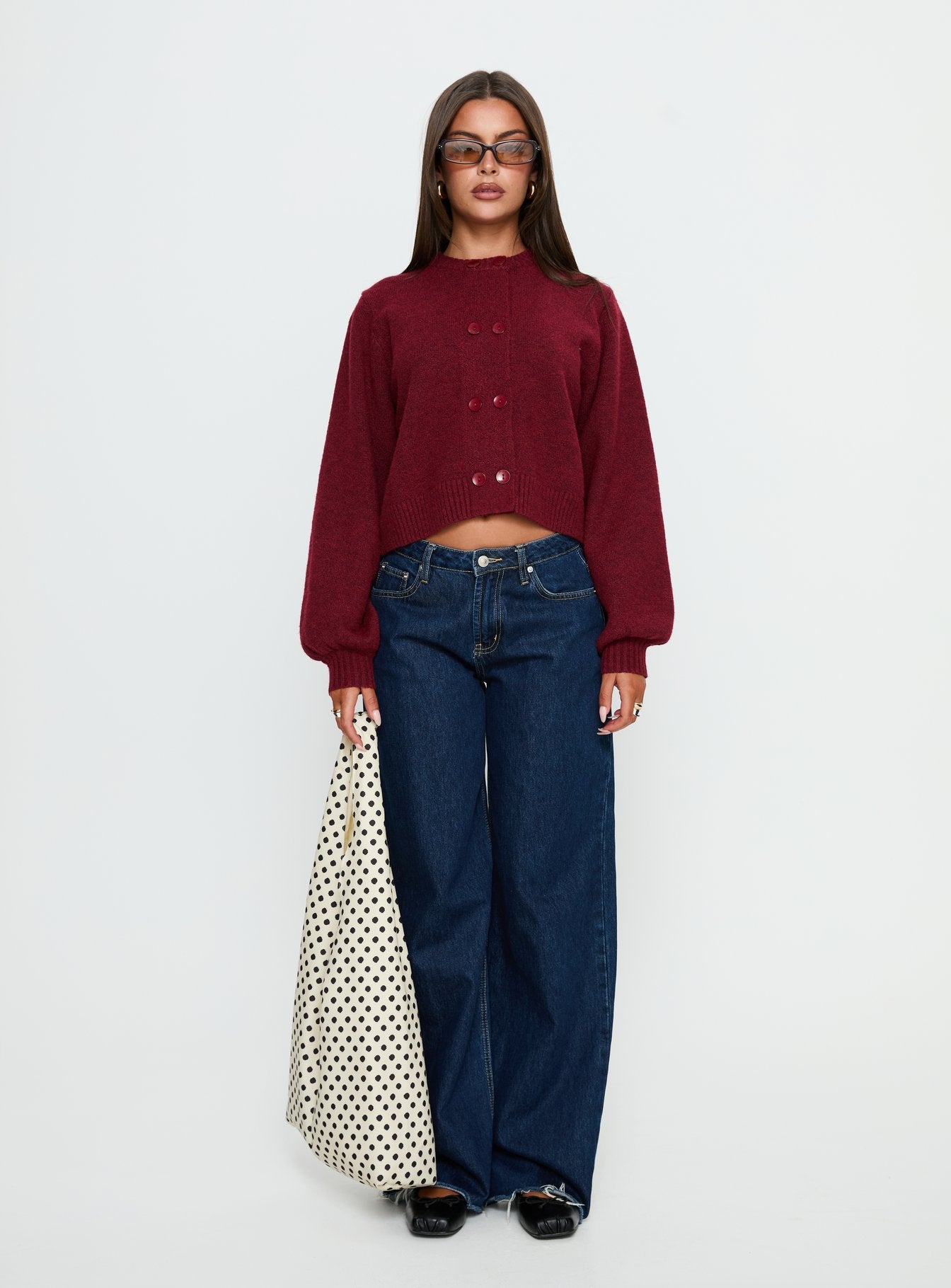 Kammi Button Up Cardigan Red - Image 7
