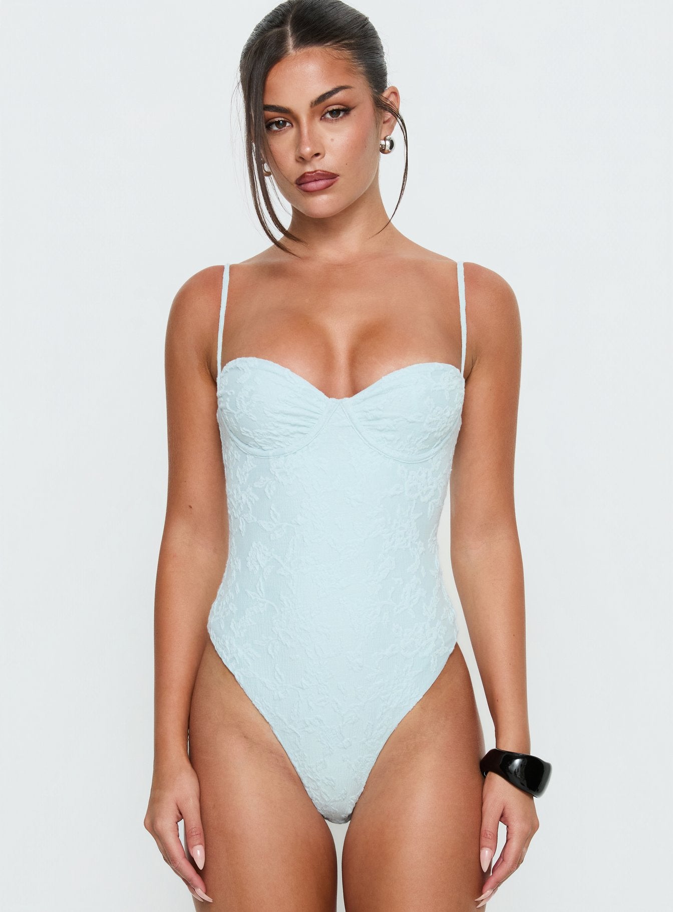 Alorah Textured Bodysuit Blue - Image 7