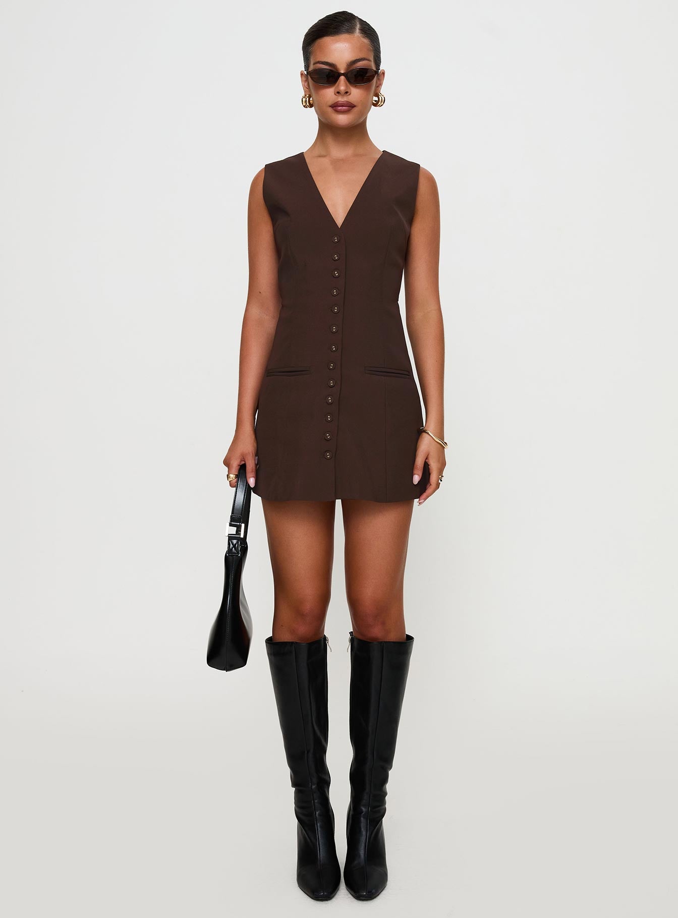Laire Mini Dress Chocolate - Image 7