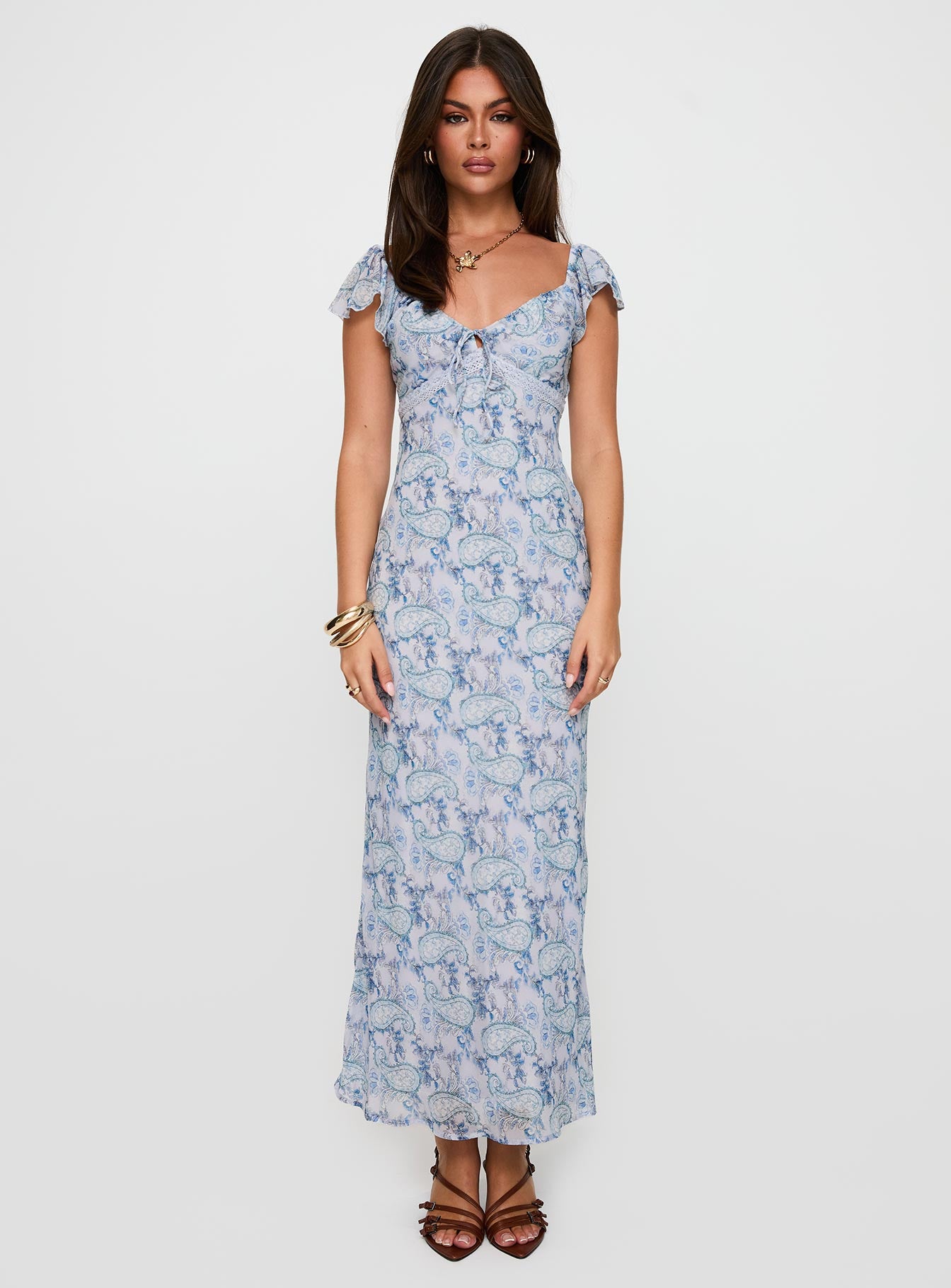 Dahleia Maxi Dress Blue Paisley - Image 6