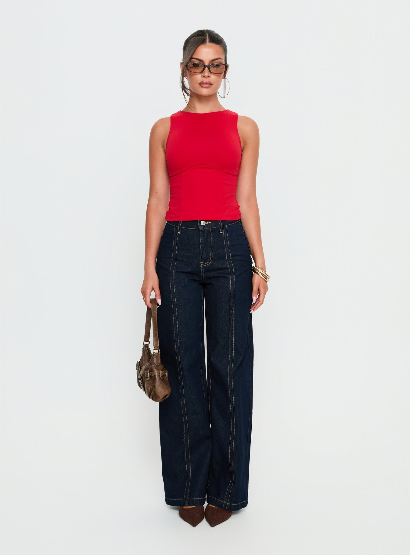 Cadance High Rise Straight Leg Jeans Indigo - Image 6