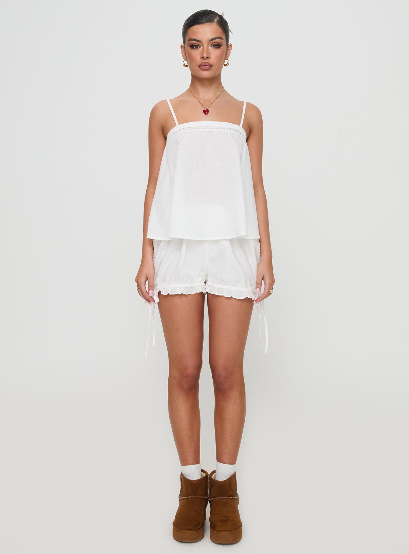 Invisible String Lace Sleep Top White - Image 7
