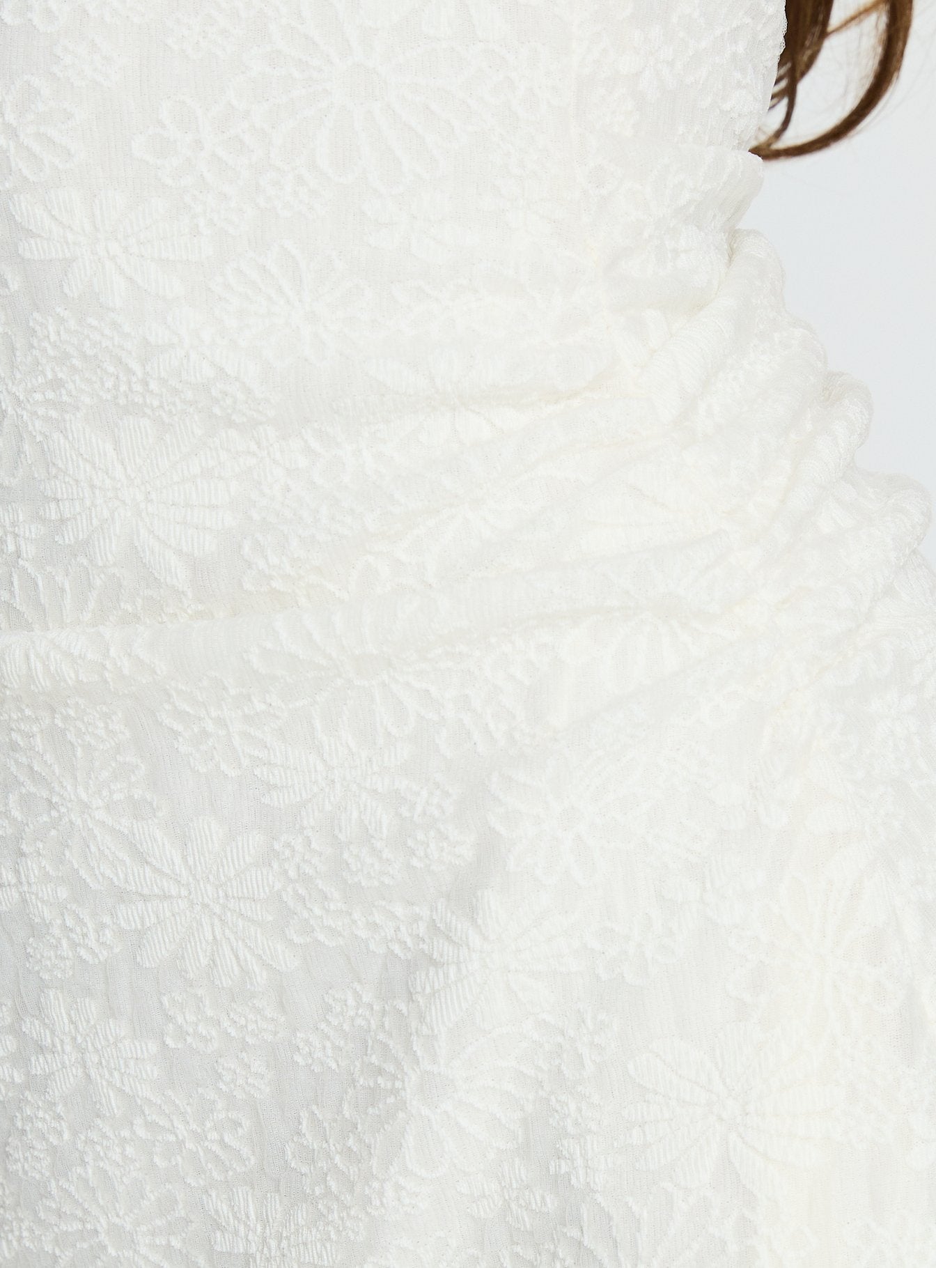 Falling Stars Ruched Mini Dress Cream - Image 7