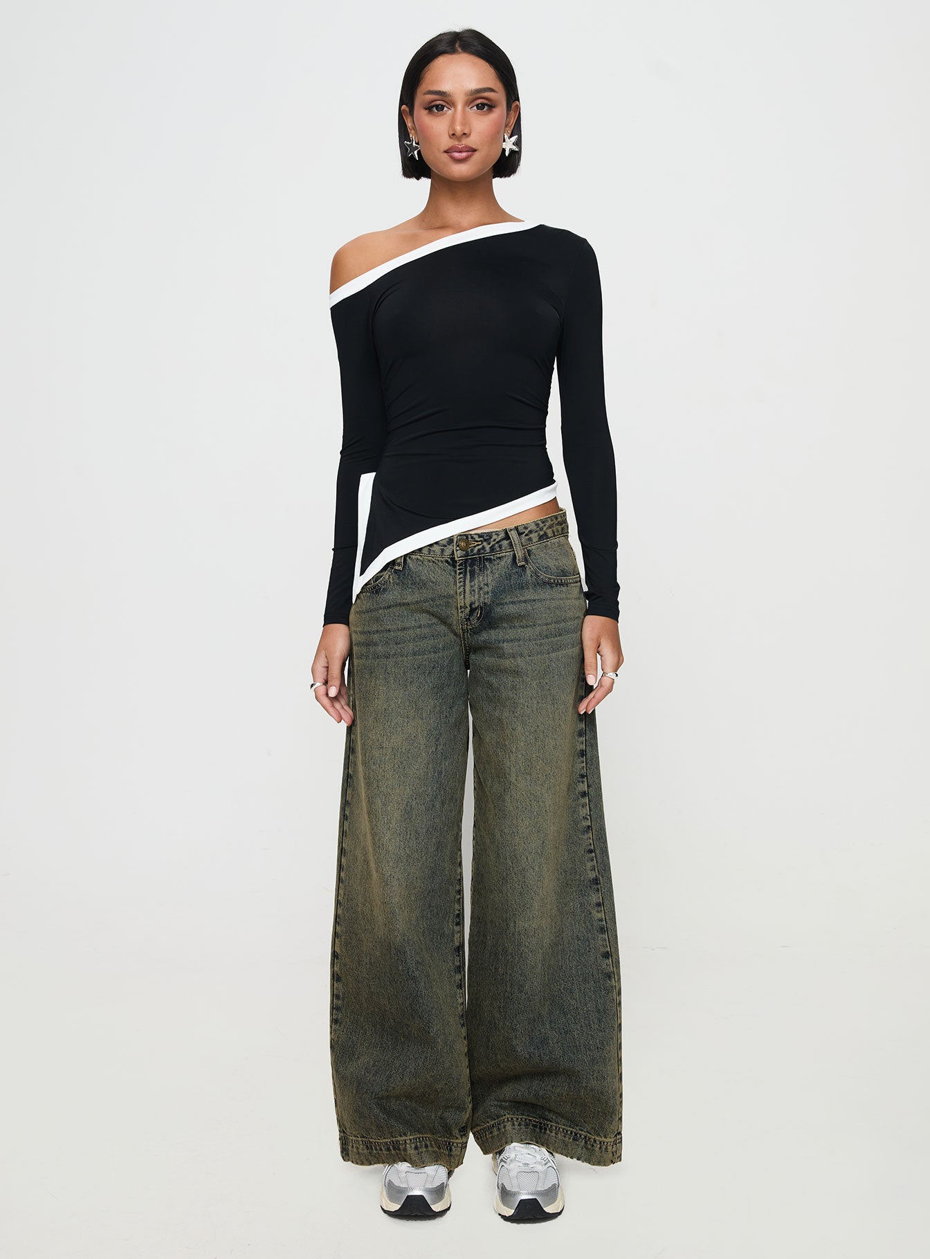 Fake Smile Long Sleeve Top Black - Image 7