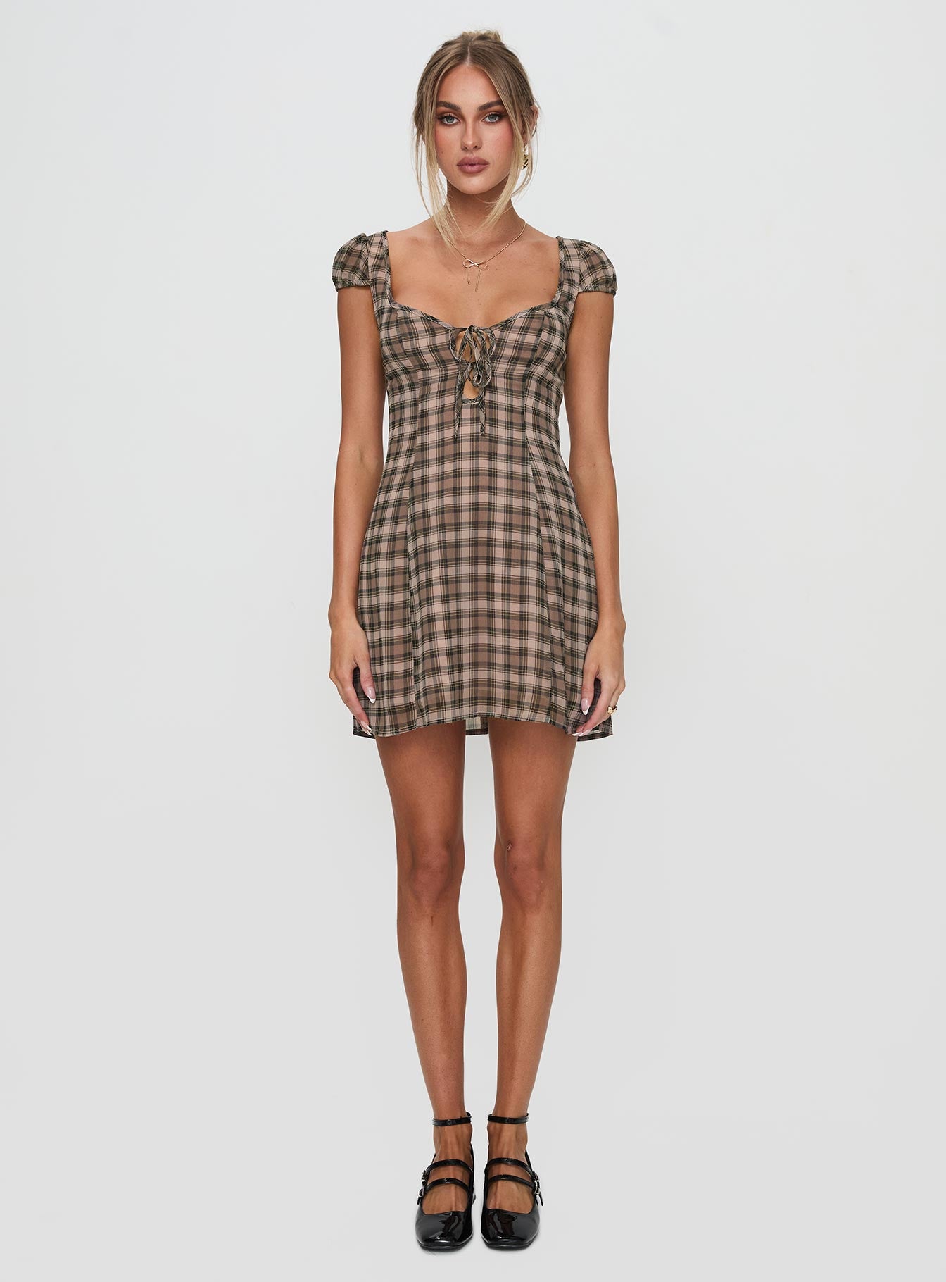 Alora Mini Dress Check Multi - Image 7