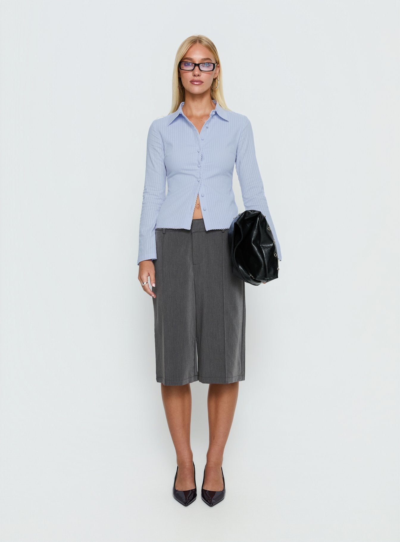 Emersonne Button Up Top Blue - Image 6