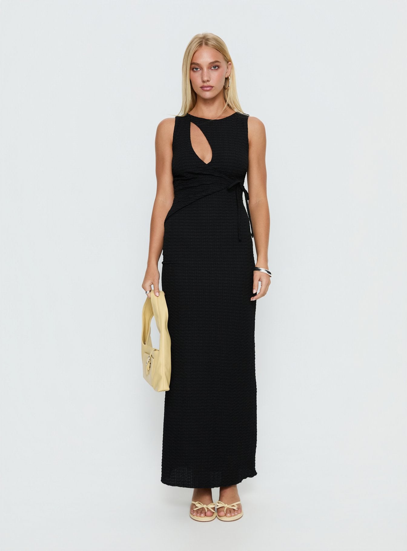 Cymone Cut Out Maxi Dress Black - Image 6
