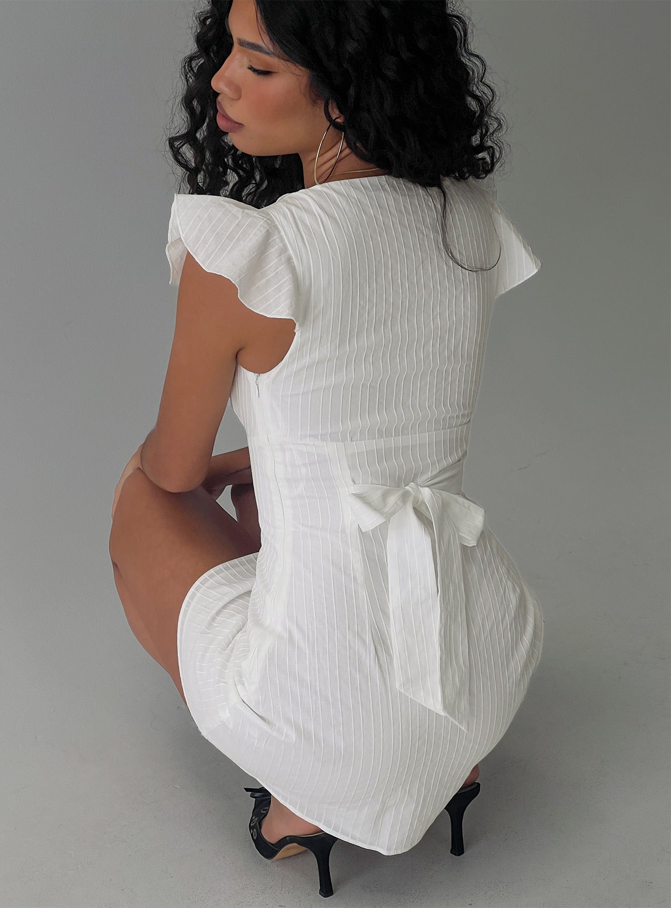 I Guess So Cotton Mini Dress White - Image 8