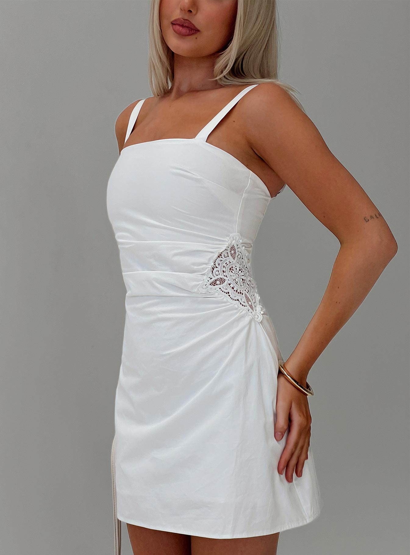 Doiley Moiley Mini Dress White - Image 8