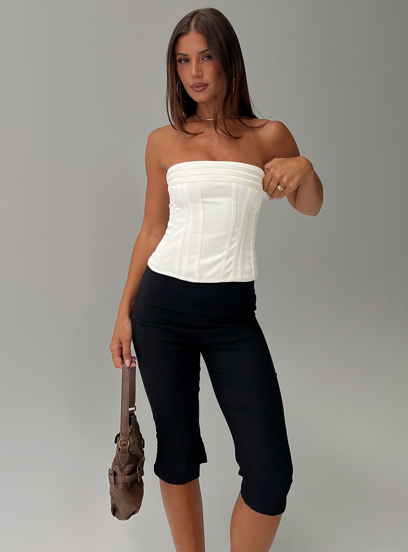 Cecilie Strapless Corset Top Cream - Image 8