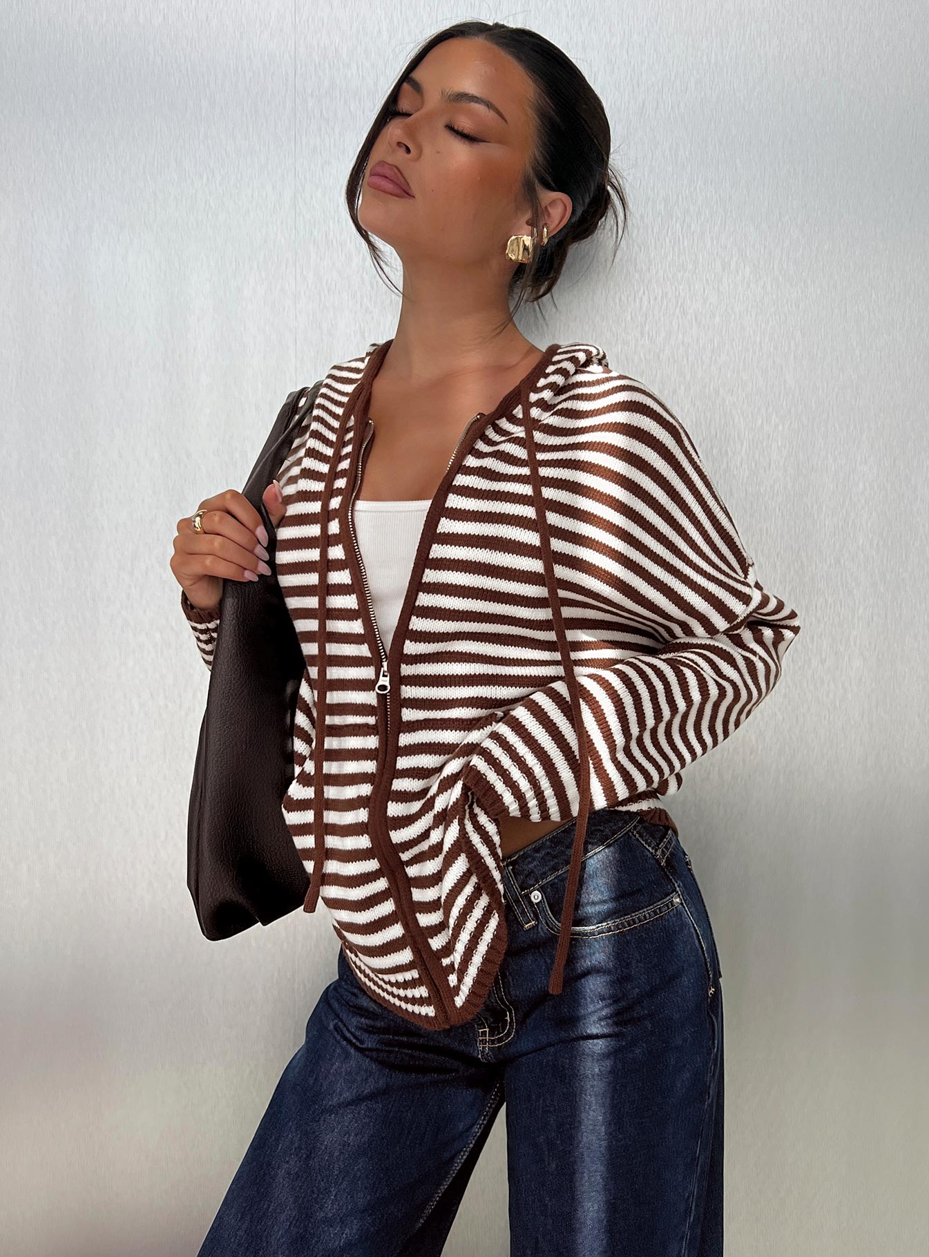 Brienna Zip Jacket Brown - Image 8