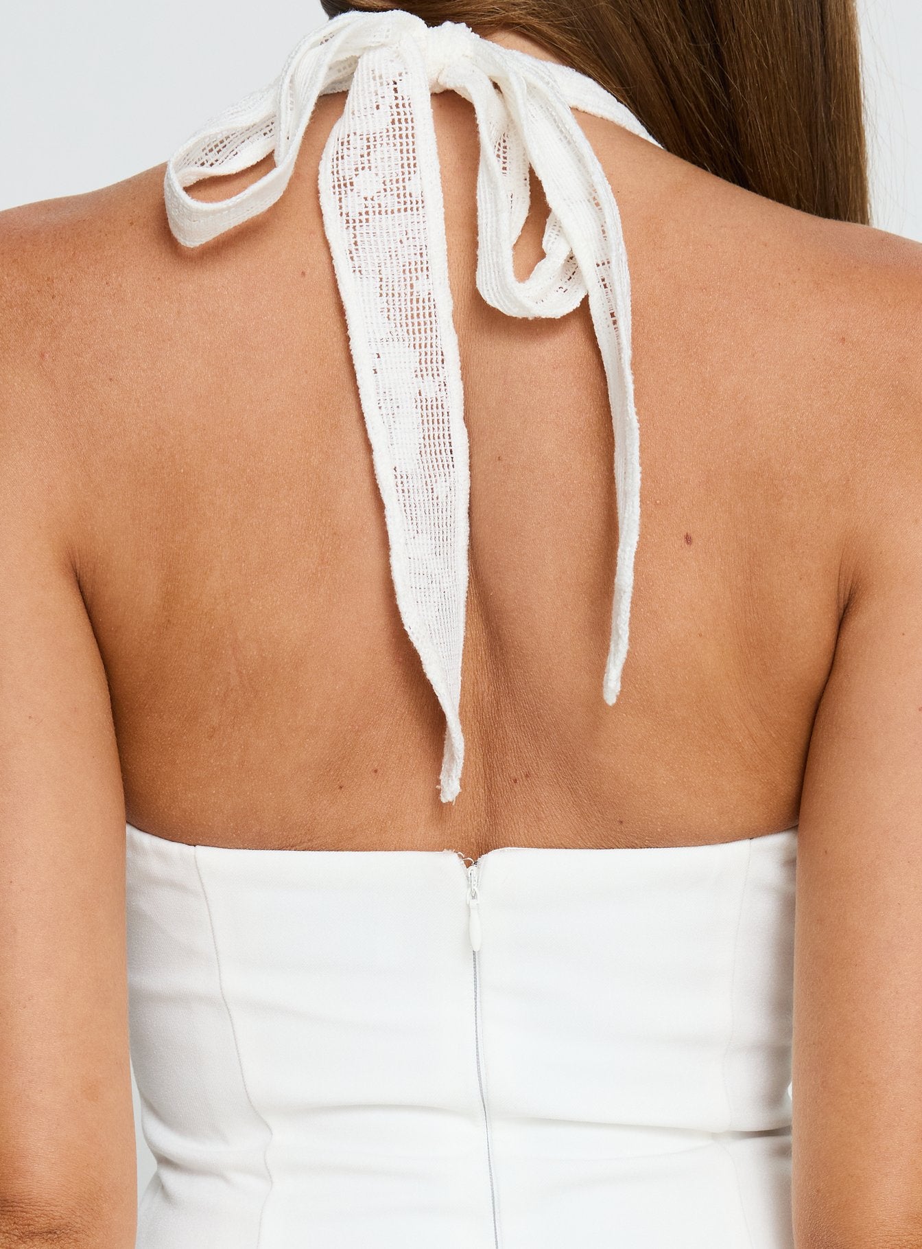 Josanna Crochet Halter Mini Dress White - Image 8