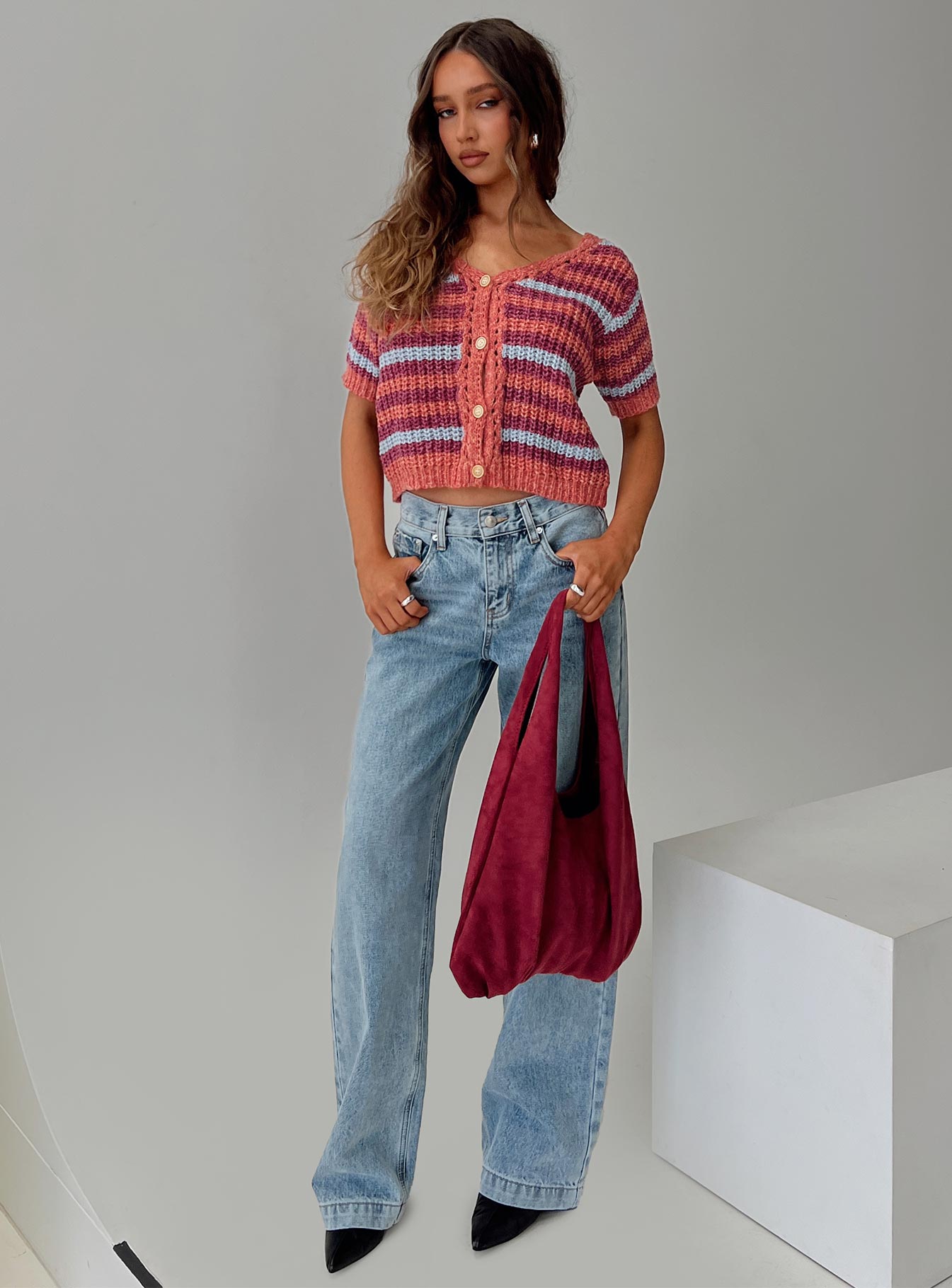 Anelli Low Rise Straight Leg Jeans Light Blue Wash - Image 8