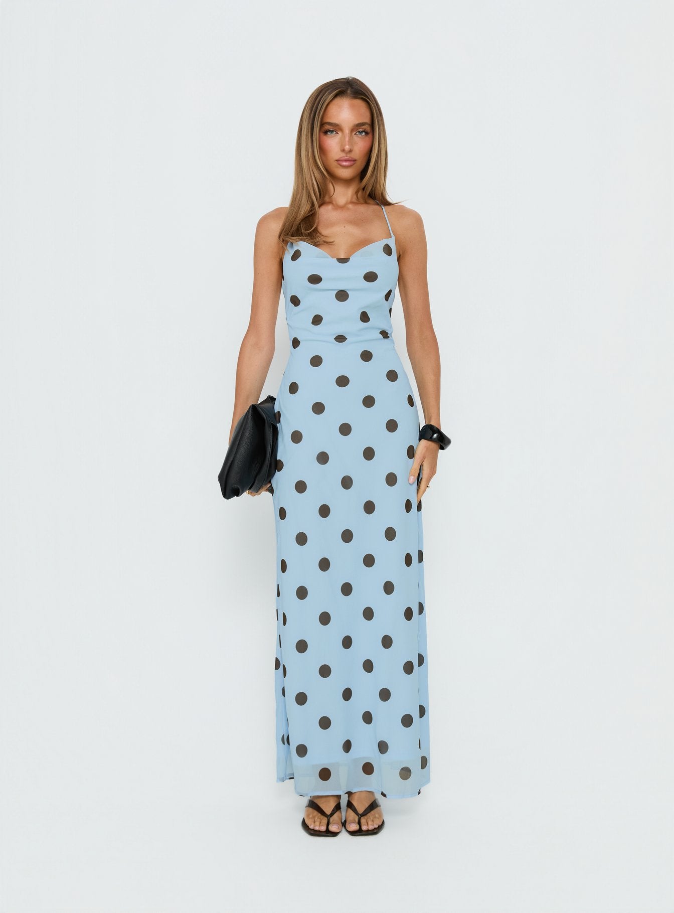 Celena Maxi Dress Blue Polka Dot - Image 8
