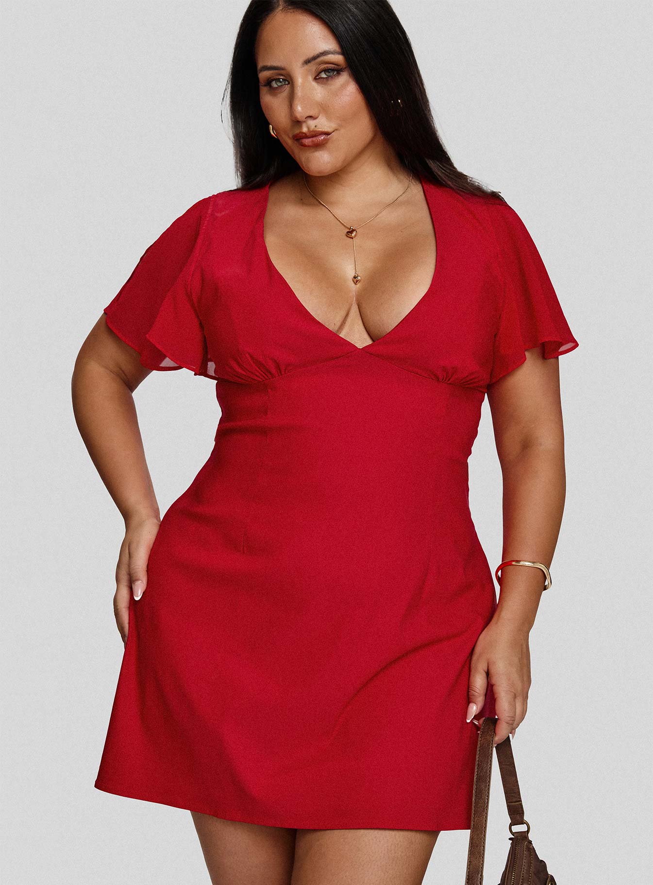 Florie Corset Mini Dress Red Curve - Image 8