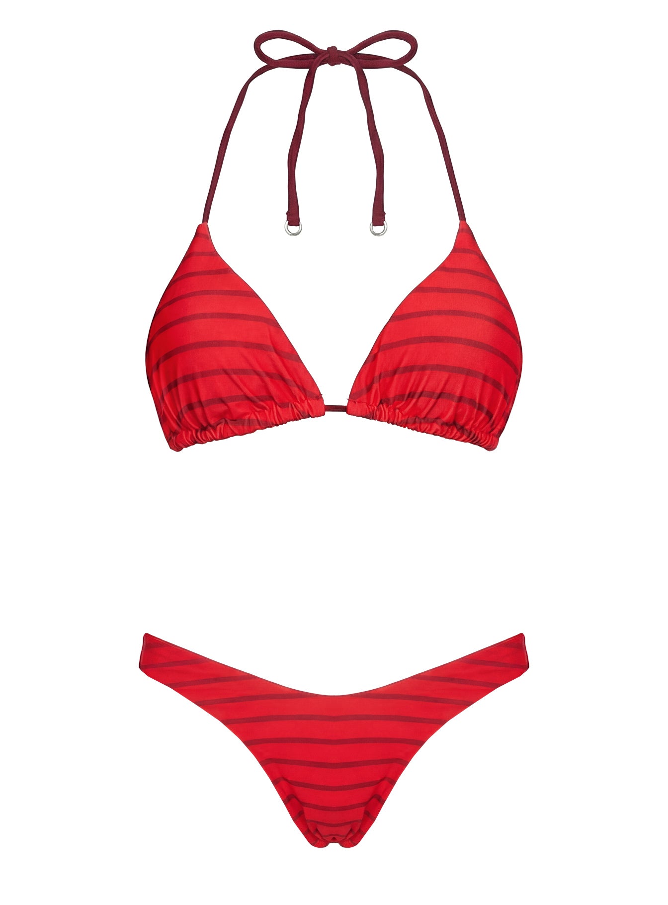 Jenner Reversible Triangle Bikini Top Red Polka - Image 7