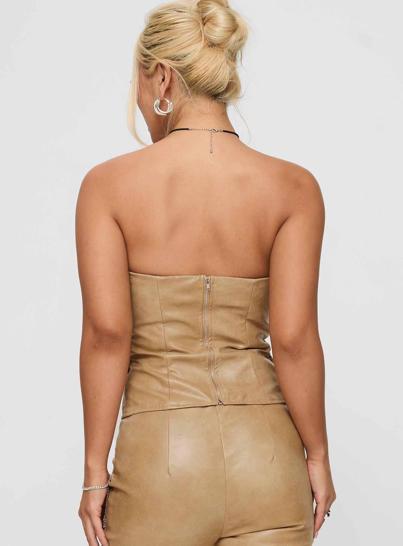 Anaheim Strapless Top Beige - Image 4