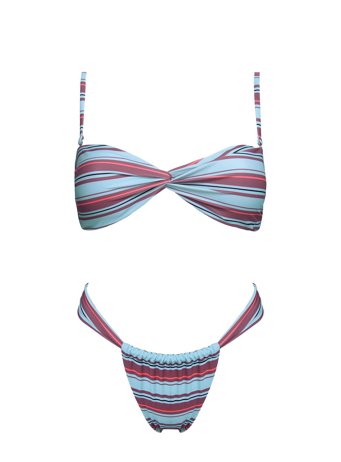 Amplitude Bikini Top Blue / Brown Stripe - Image 5