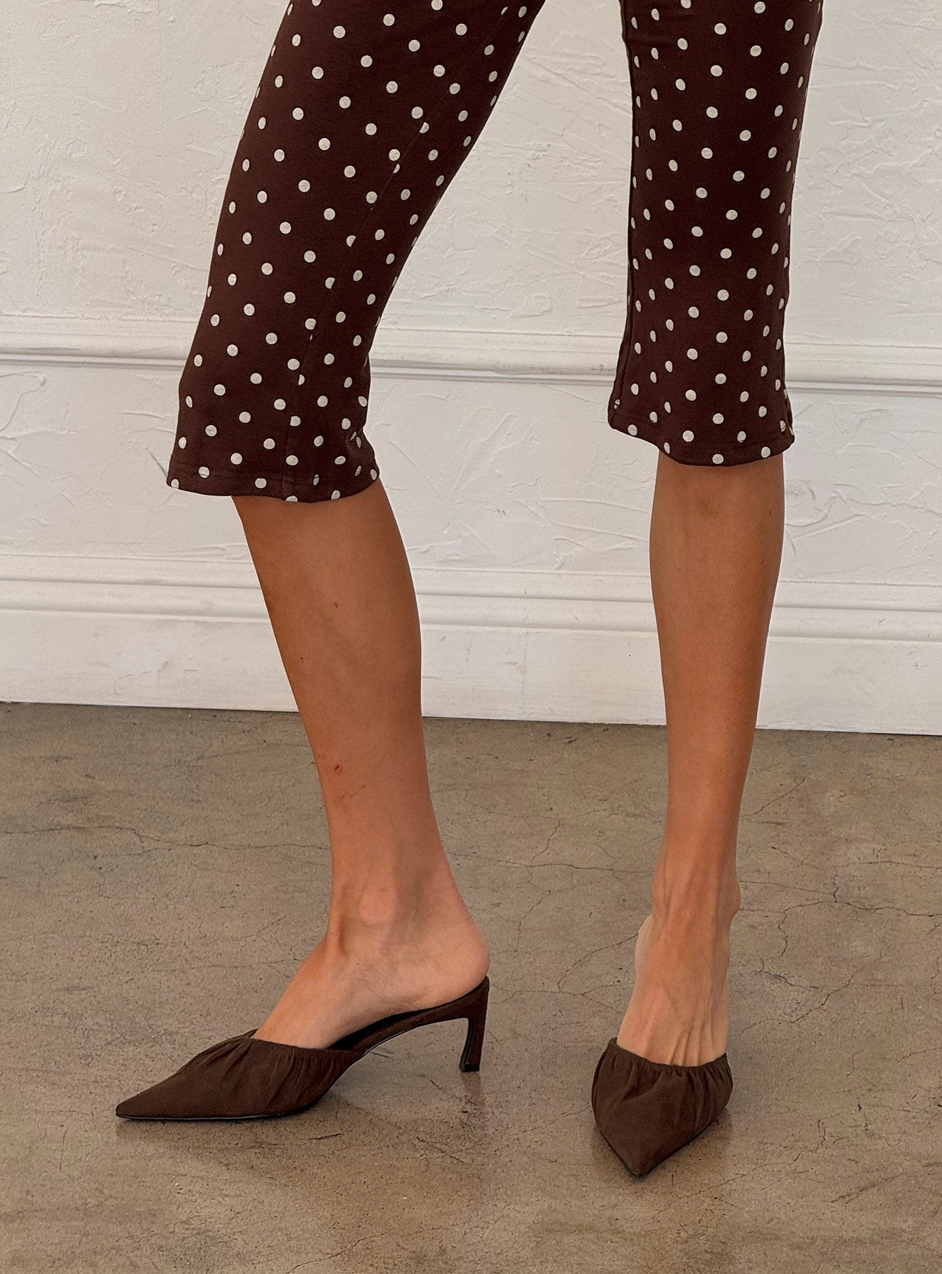 Admiration Pointed Toe Faux Suede Heels Brown - Image 6