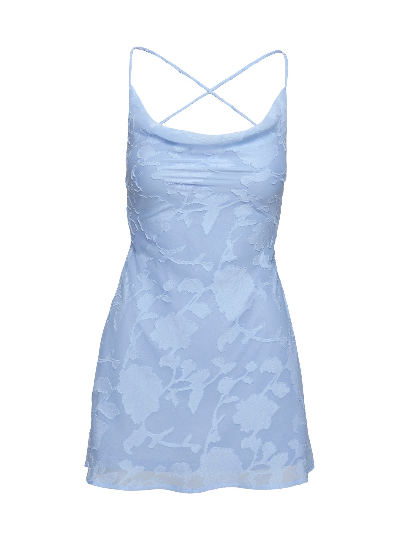 Celena Mini Dress Light Blue Burnout Tall - Image 5