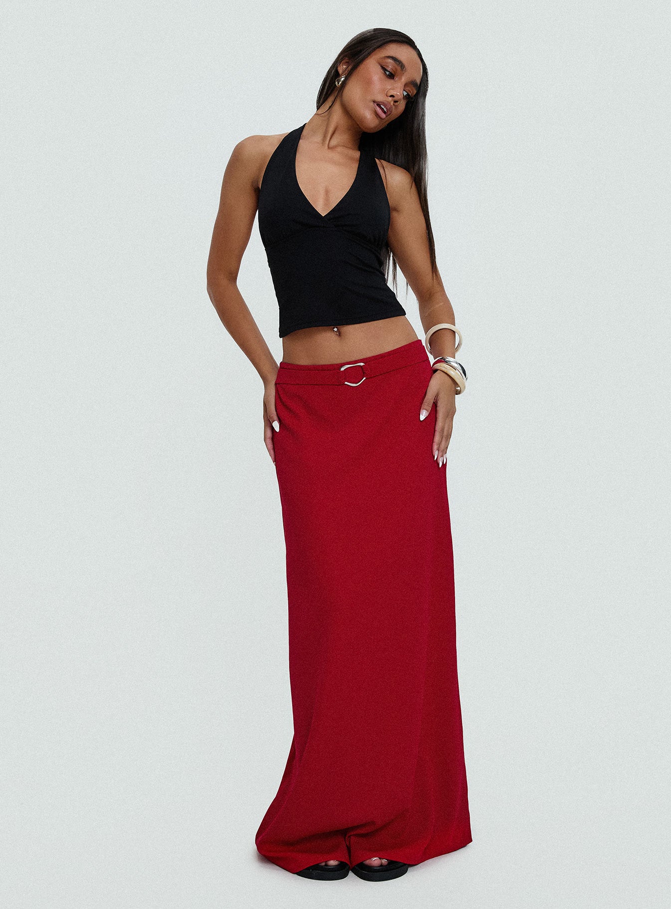 Devoted Maxi Skirt Red - Image 8